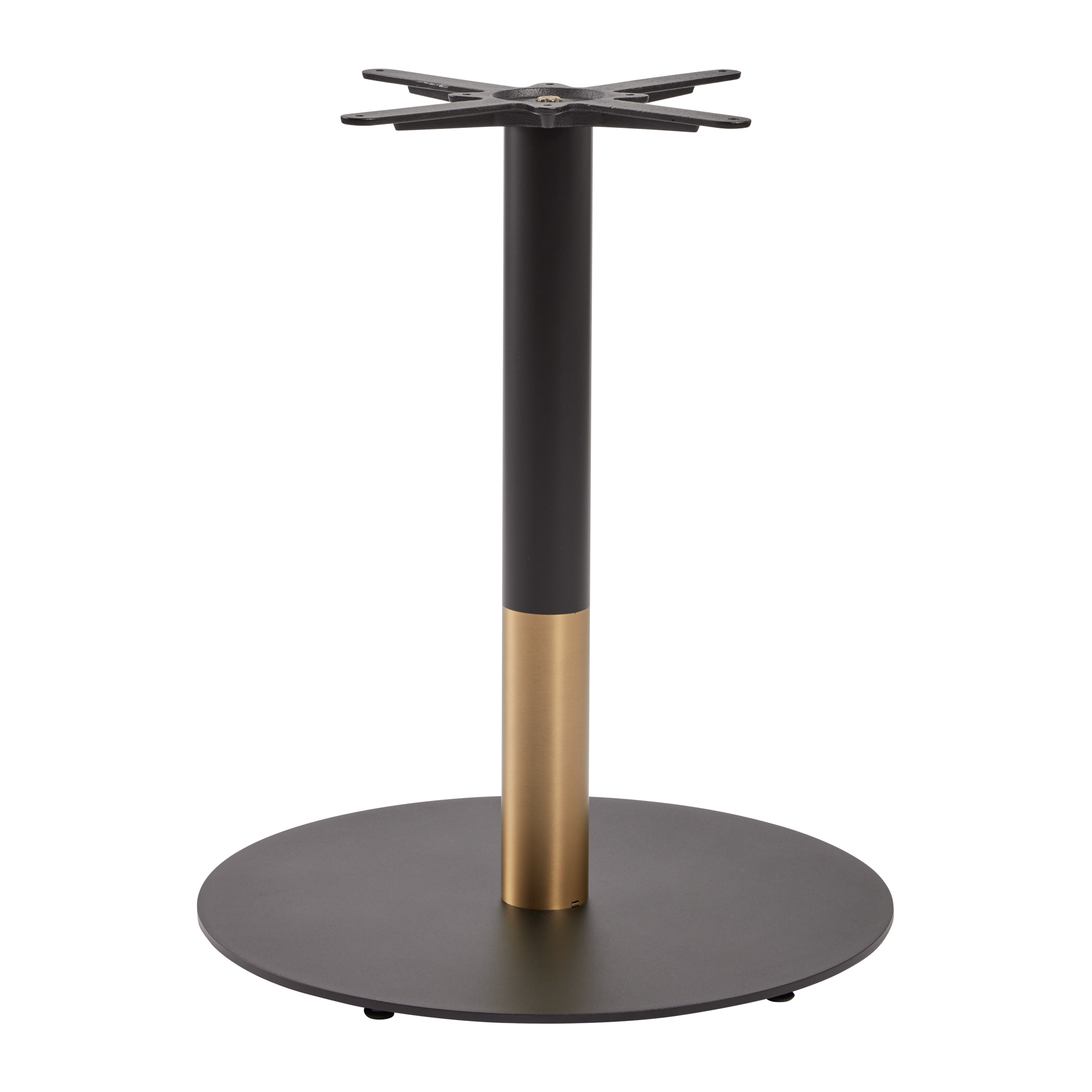 Omega Complete Dining Table - Black Marble Top with Boston Sleek Black/Gold Base - 600mm Dia