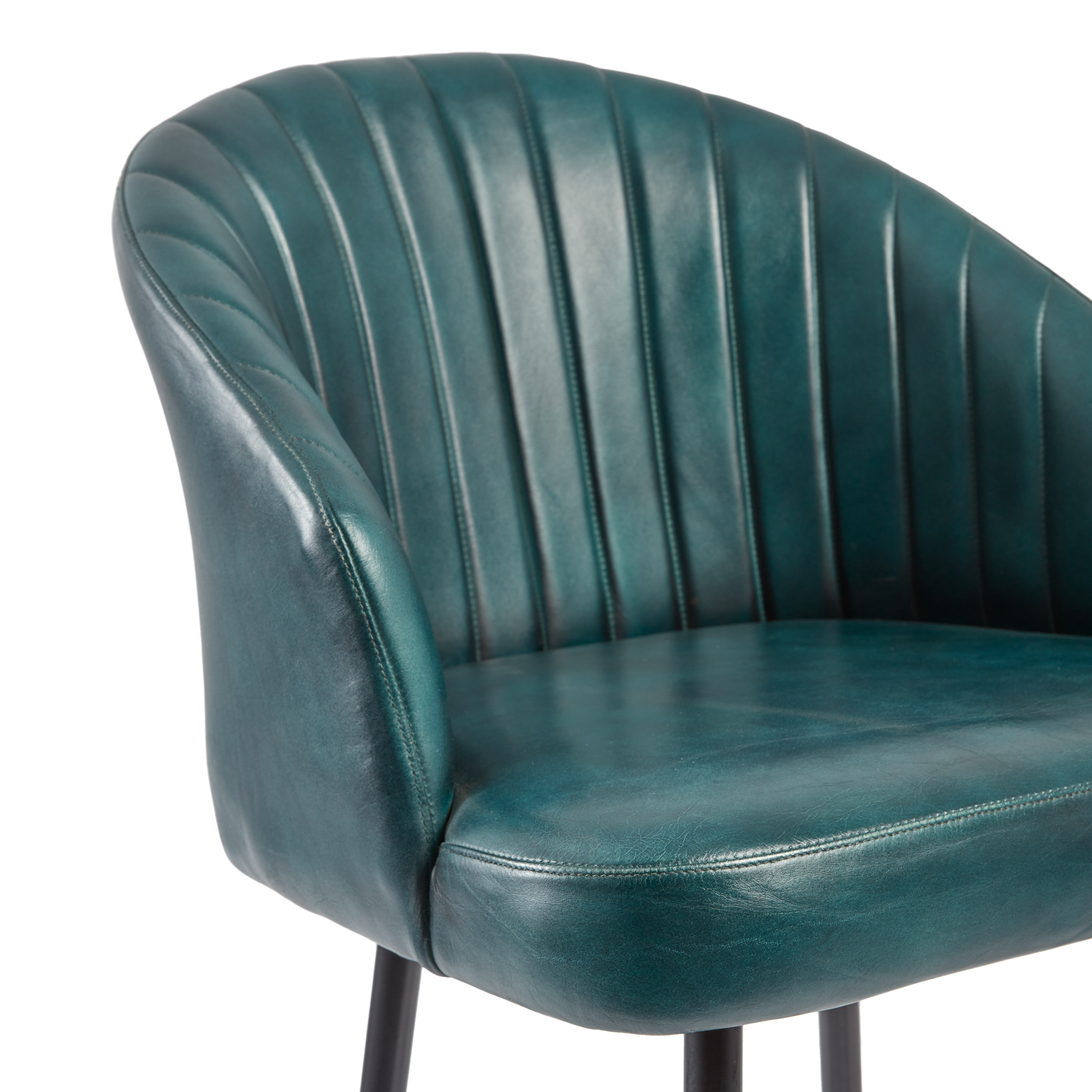 Brooklyn Leather Tub Chair - Vintage Blue