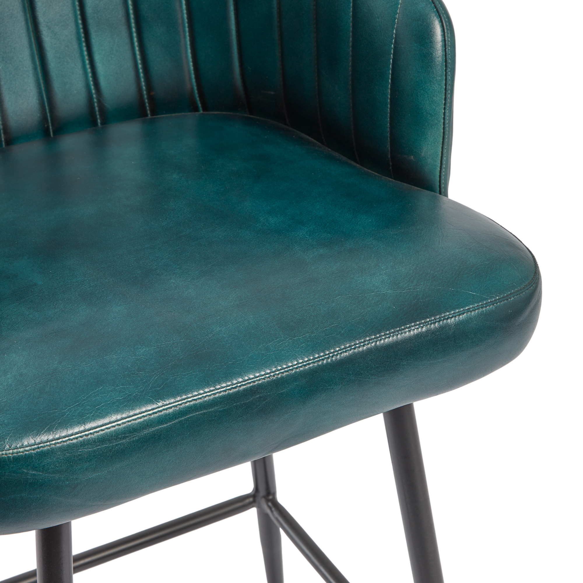 Brooklyn Leather Tub Chair - Vintage Blue