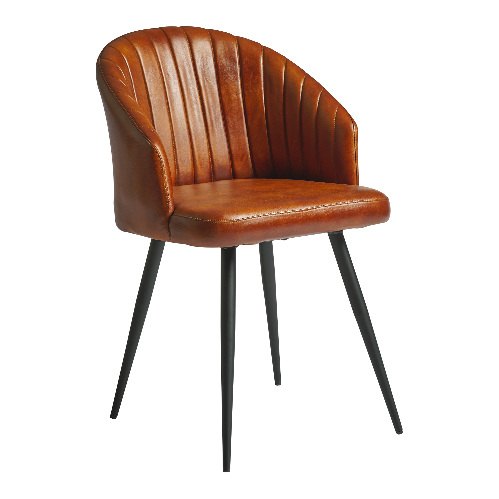 Brooklyn Leather Tub Chair - Bruciato Tan