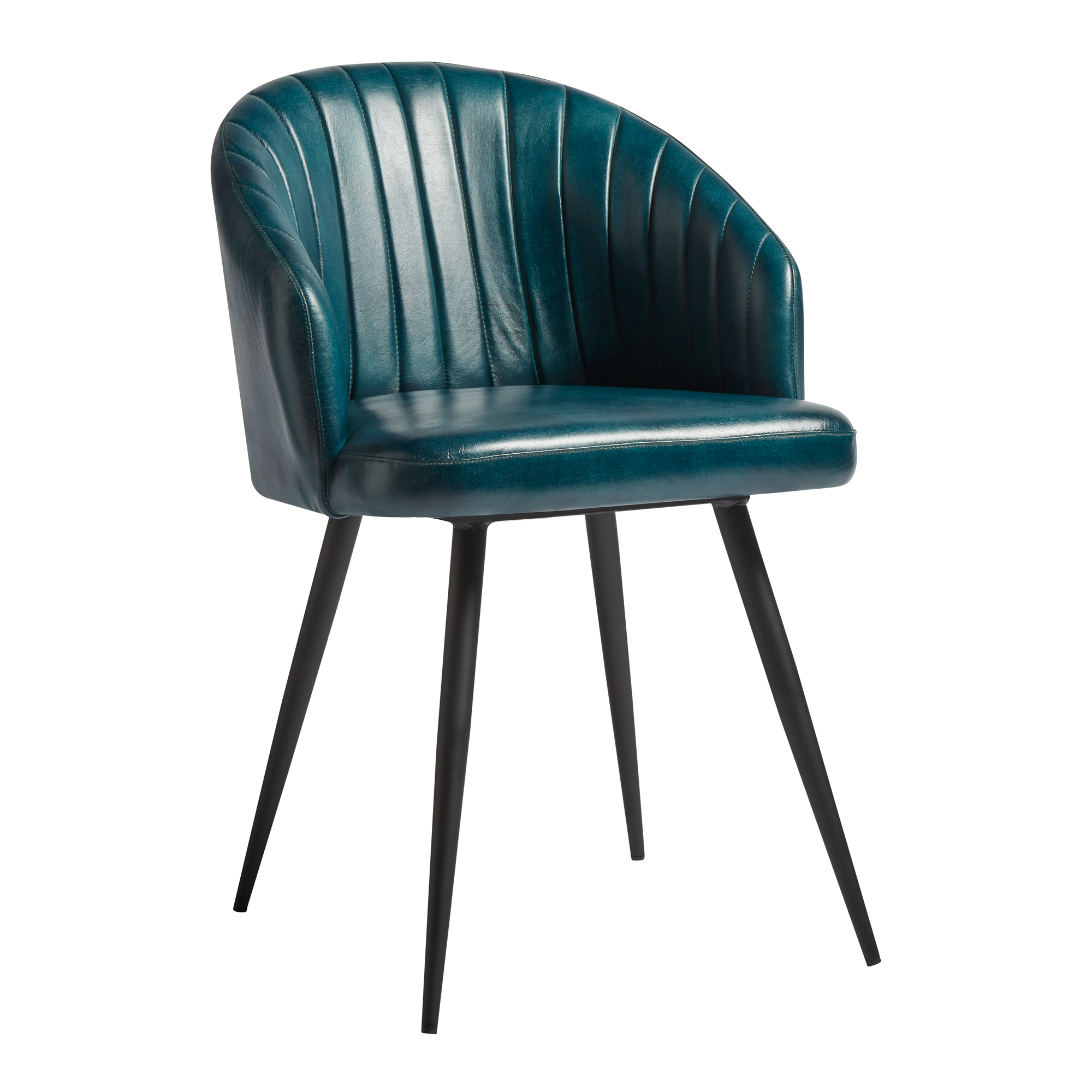 Brooklyn Leather Tub Chair - Vintage Blue