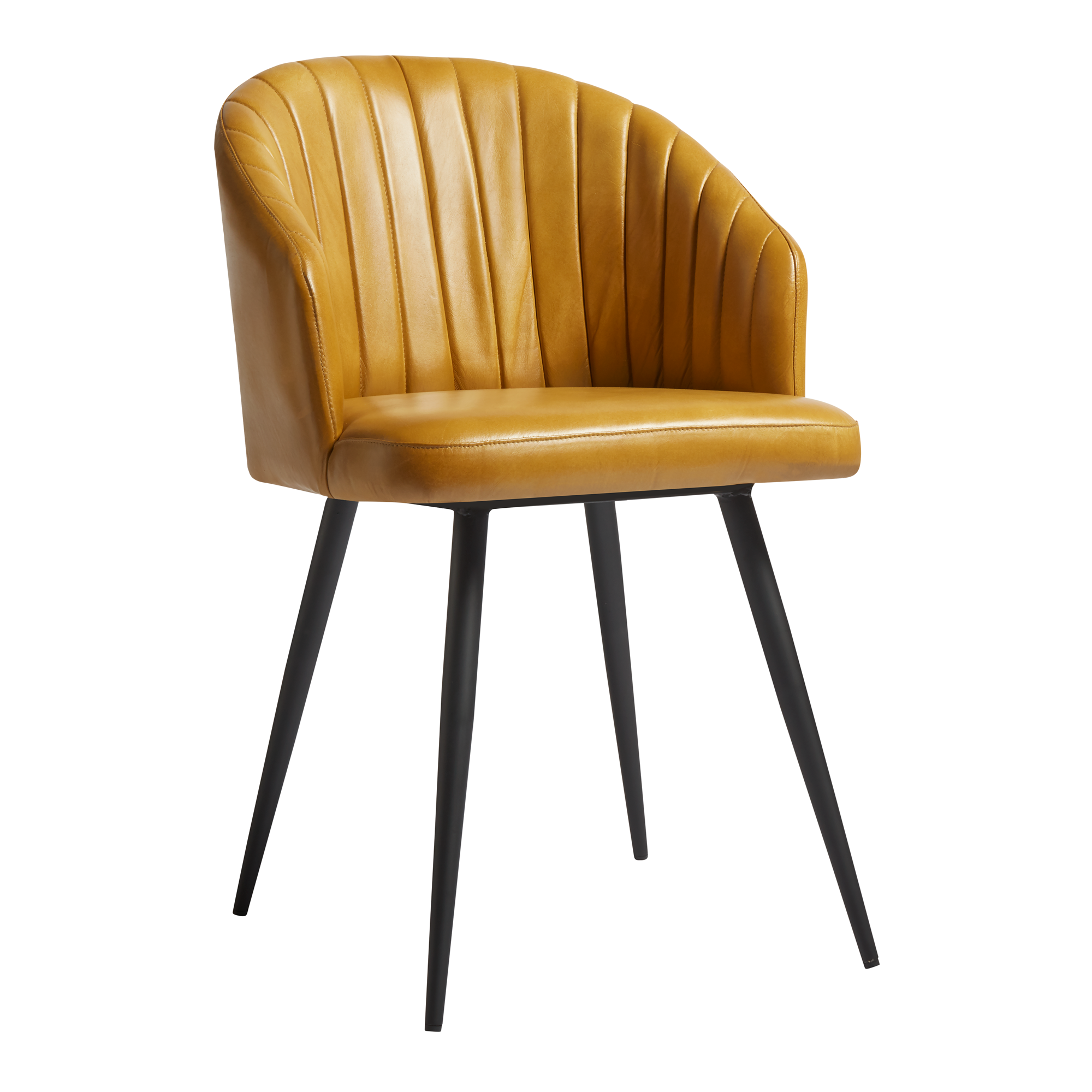Brooklyn Leather Tub Chair - Vintage Gold