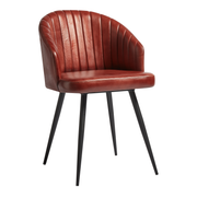 Brooklyn Leather Tub Chair - Vintage Red