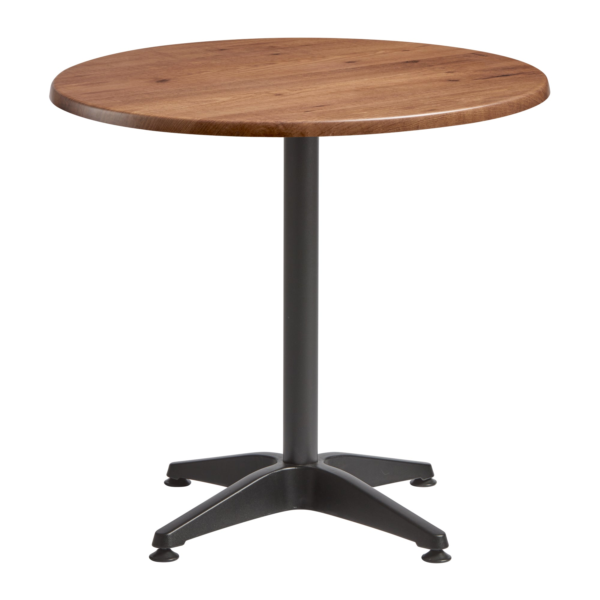 Enduratop Complete Dining Table - 70cm Diameter - Natural Wood with Alby Black Base