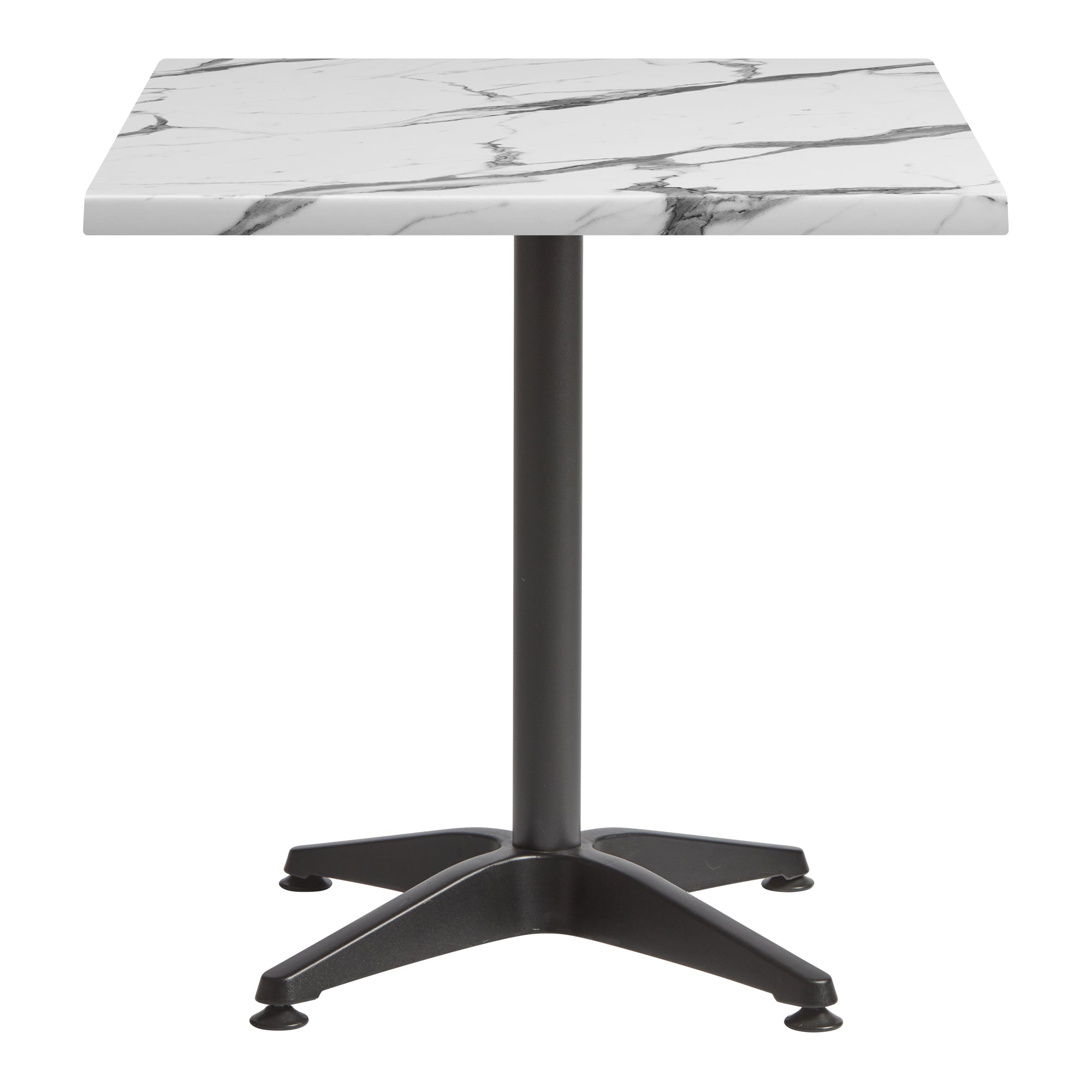 Enduratop Complete Dining Table - 80x80cm Square - Carrara Marble with Alby Black Base