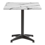 Enduratop Complete Dining Table - 70x70cm Square - Carrara Marble with Alby Black Base