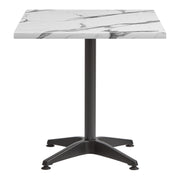 Enduratop Complete Dining Table - 70x70cm Square - Carrara Marble with Alby Black Base