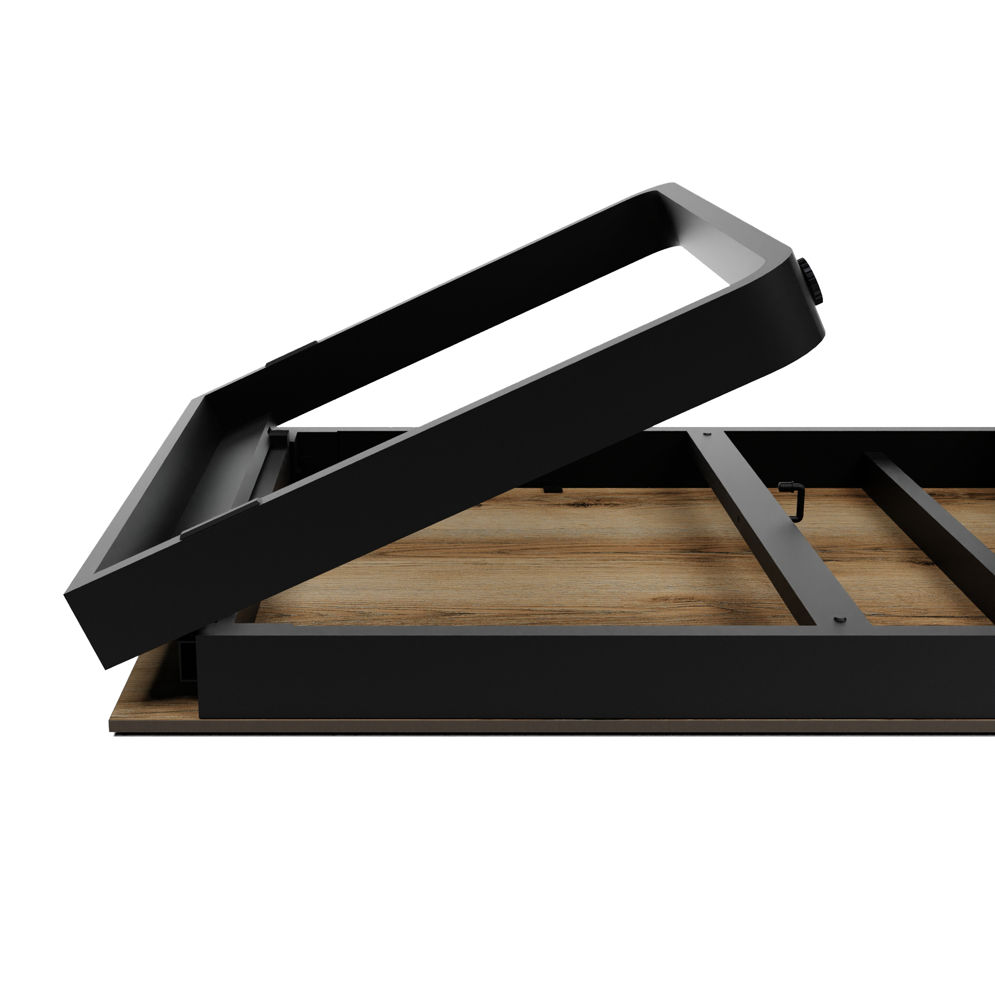 Flow Grande Standing Table - Black Aluminium - Black HPL Top - 230x80cm