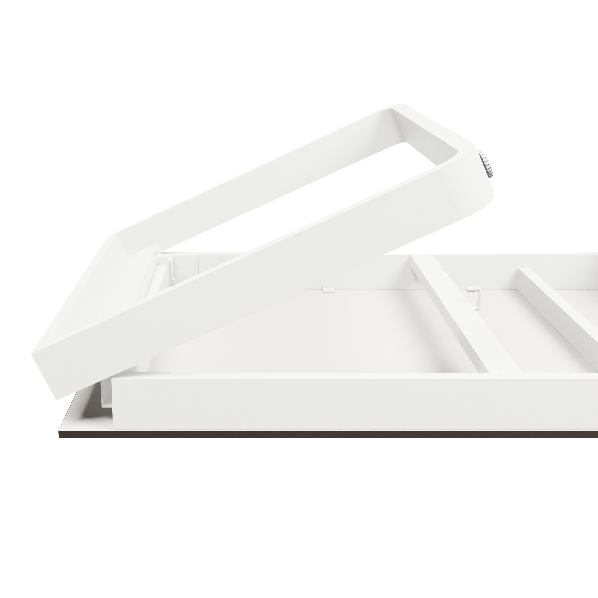 Flow Grande Standing Table - White Aluminium - White HPL Top - 230x80cm