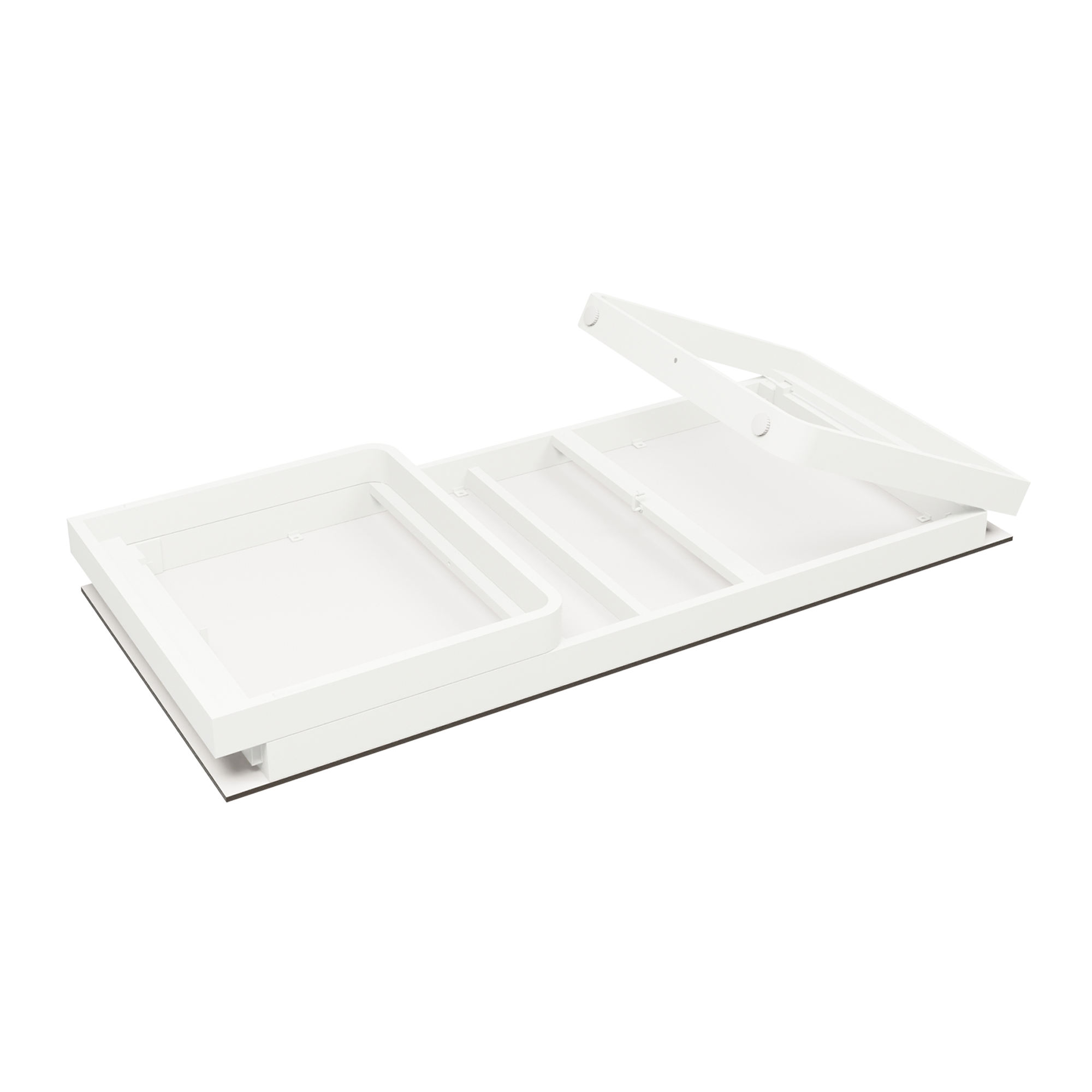 Flow Grande Standing Table - White Aluminium - White HPL Top - 230x80cm