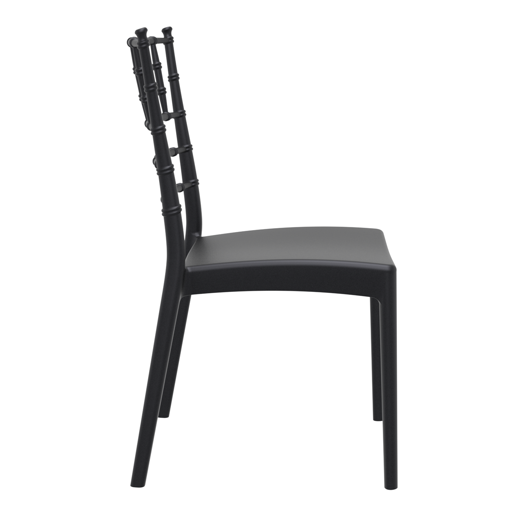 Josephine Stacking Side Chair - Black