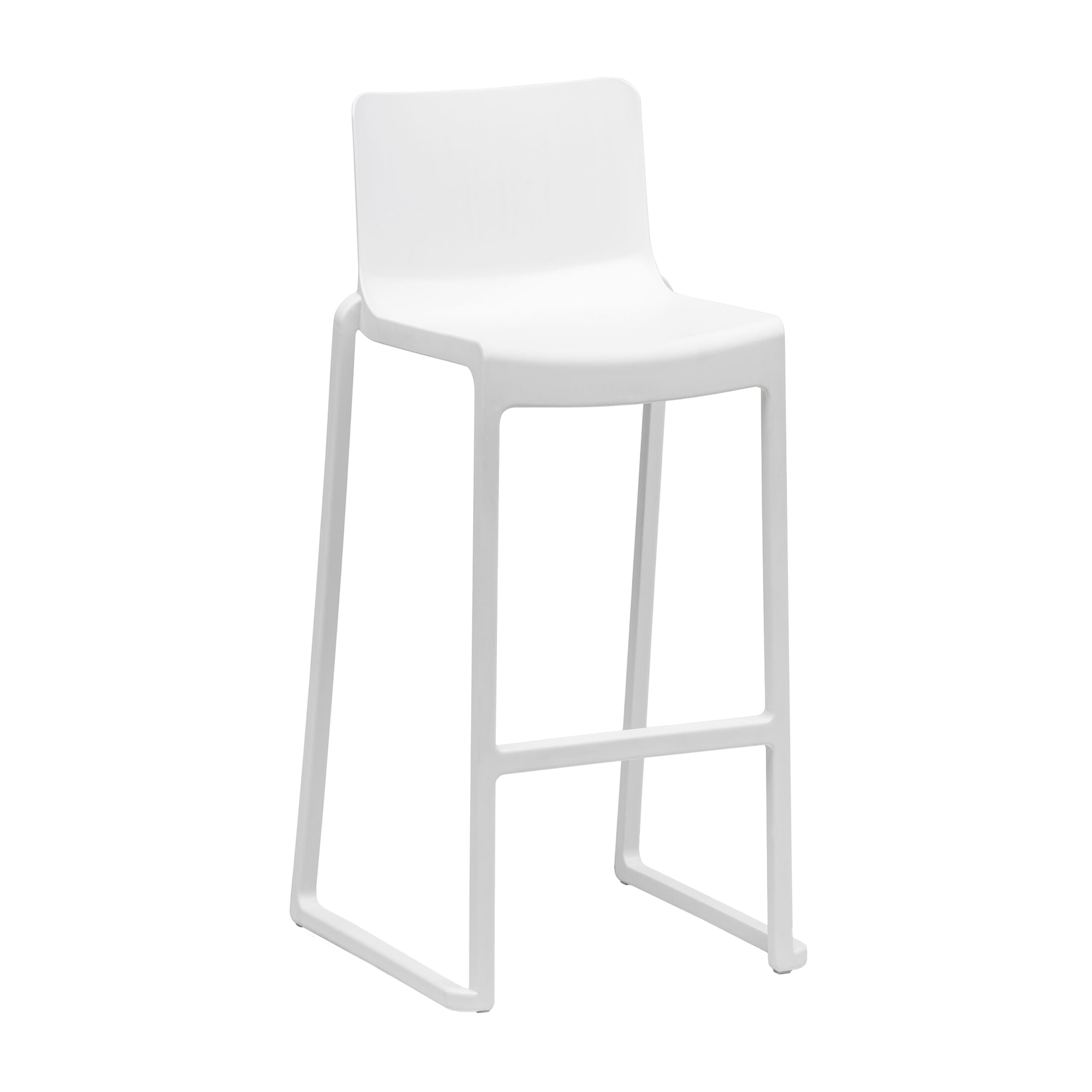 Kasar Set - 20x White Stacking Bar Stools & Storage Trolley