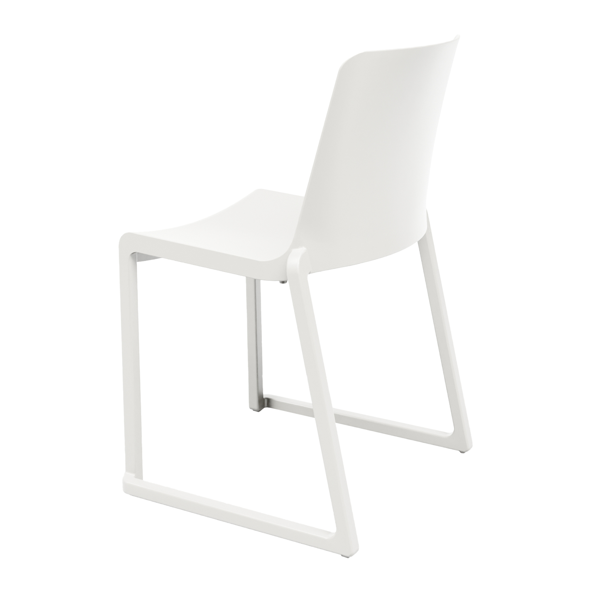 Kasar Set - 20x White Stacking Side Chairs & Storage Trolley