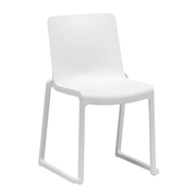 Kasar Set - 20x White Stacking Side Chairs & Storage Trolley