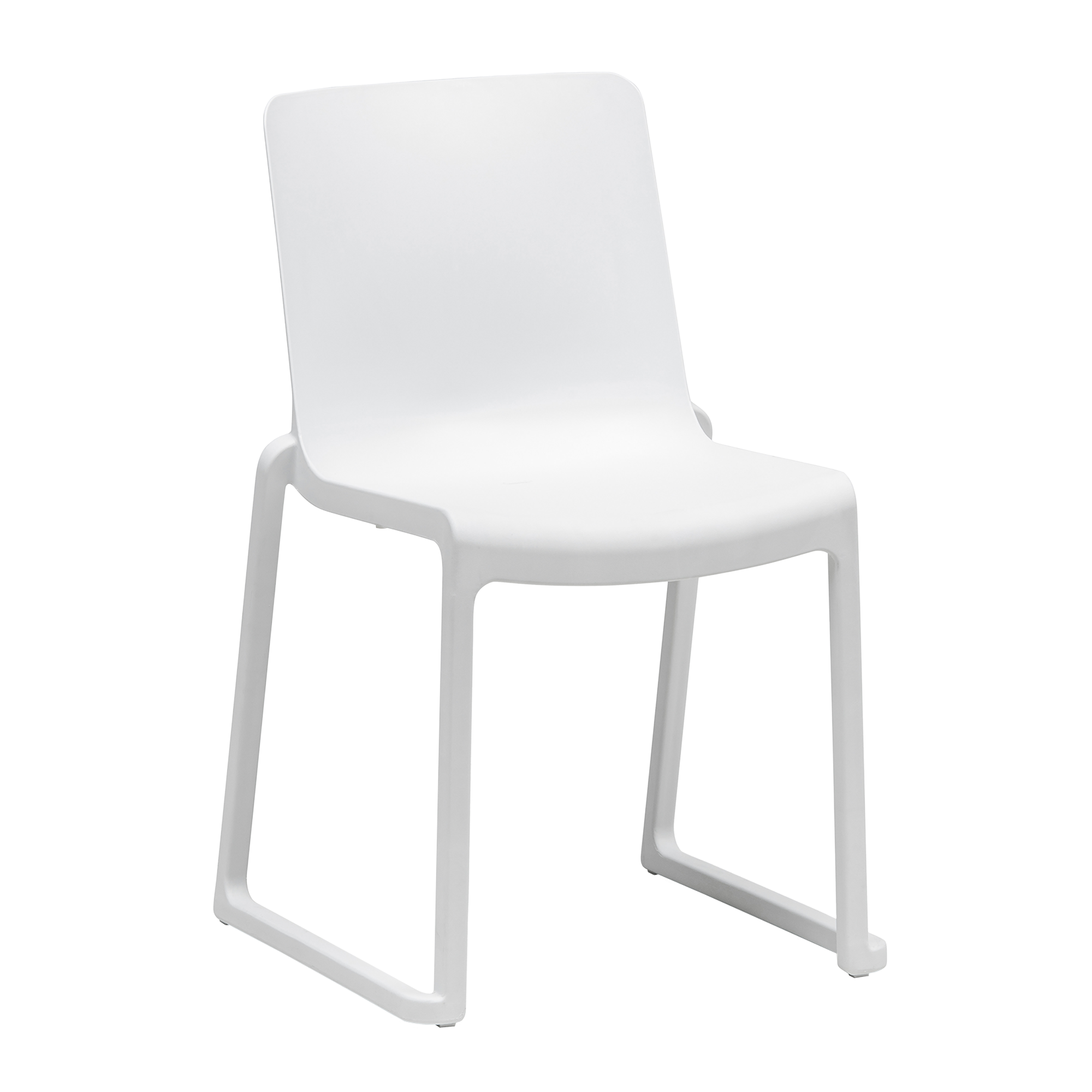 Kasar Set - 20x White Stacking Side Chairs & Storage Trolley