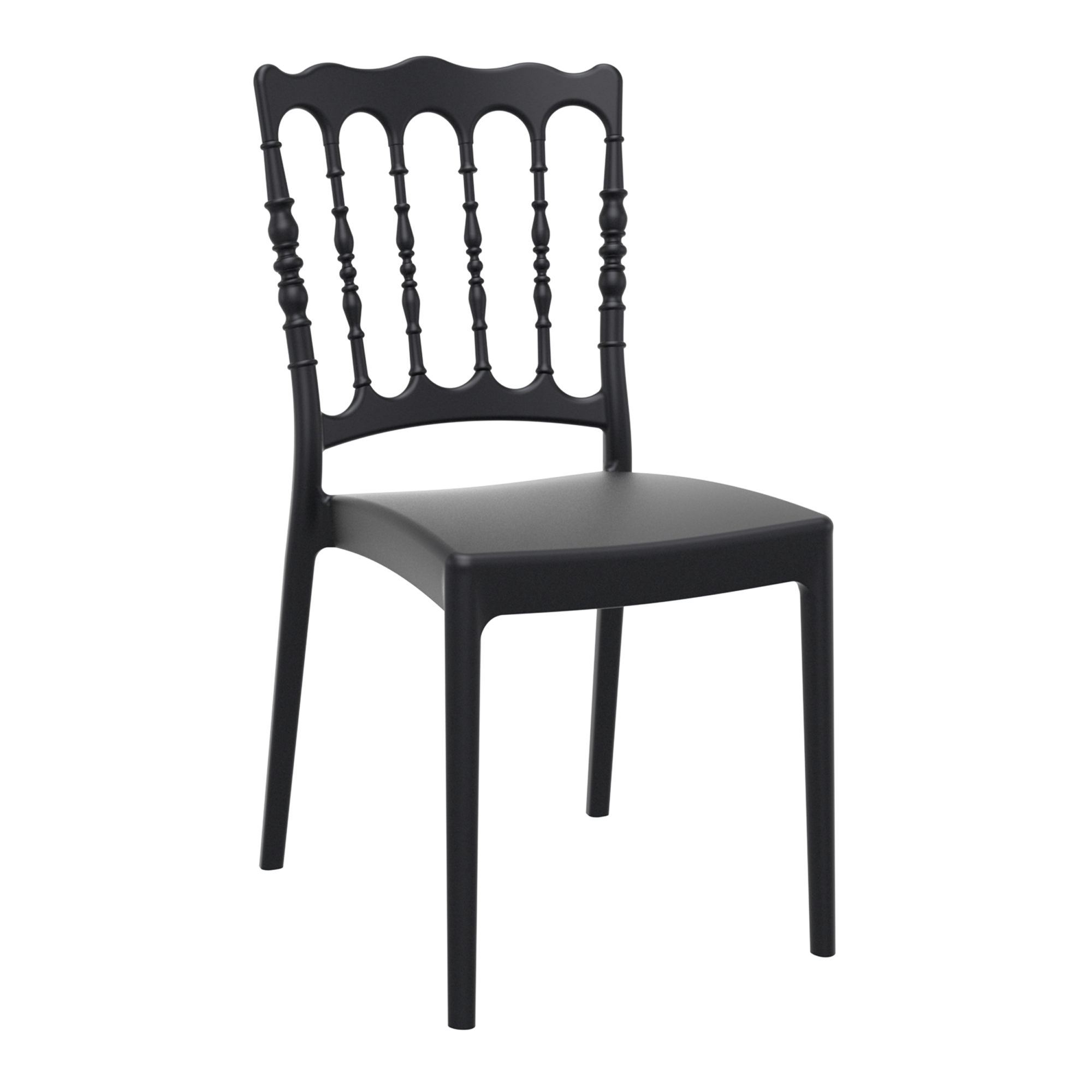 Napoleon Stacking Side Chair - Black