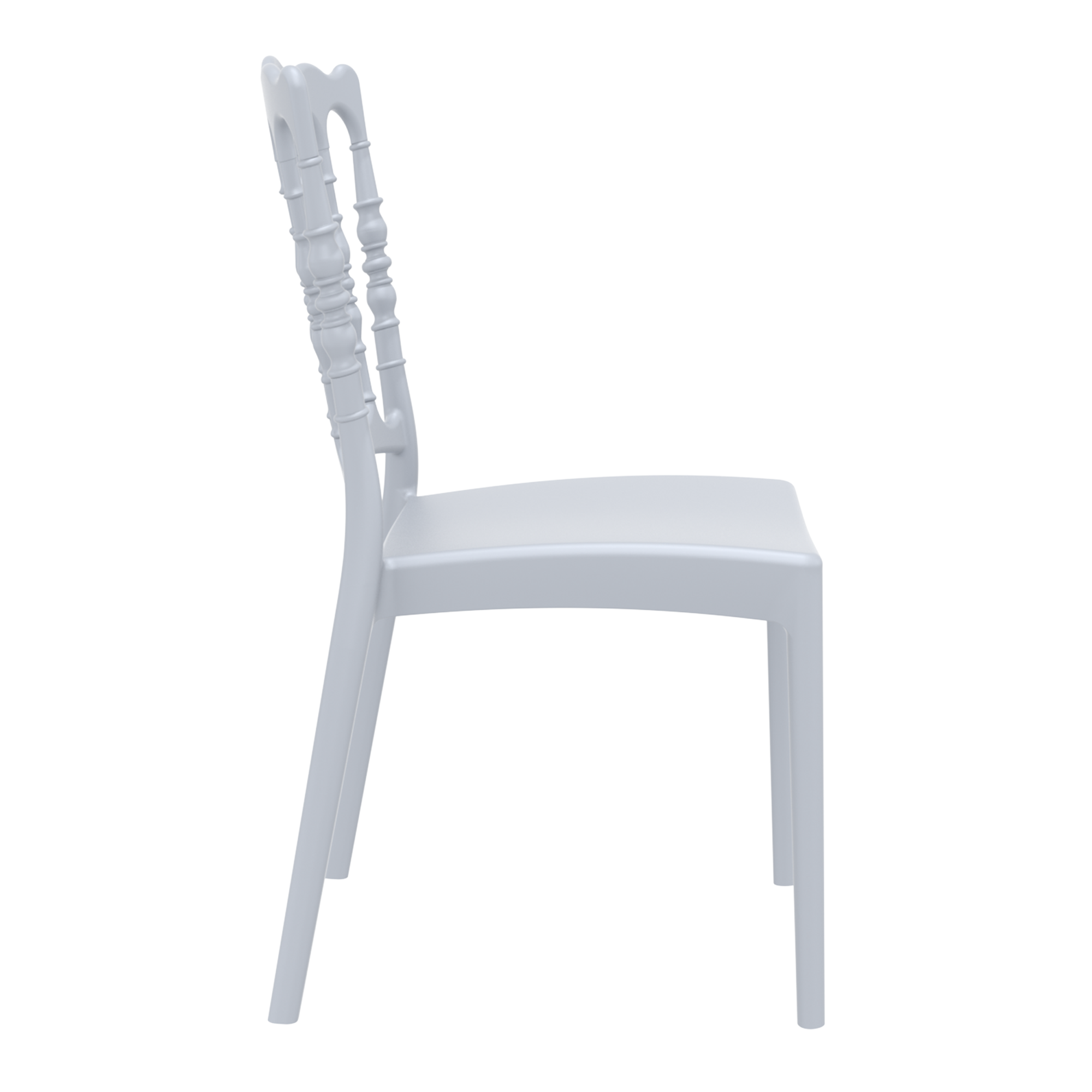 Napoleon Stacking Side Chair - Silver Grey