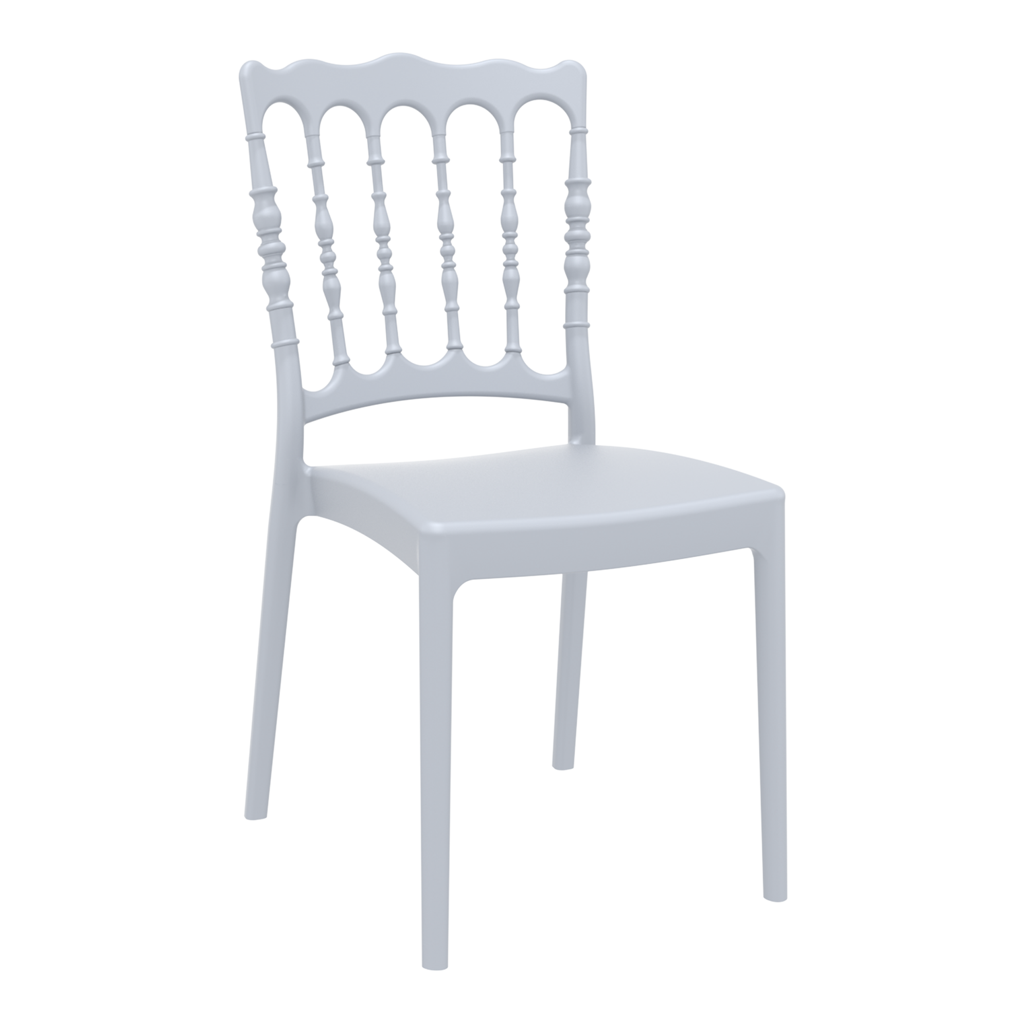 Napoleon Stacking Side Chair - Silver Grey