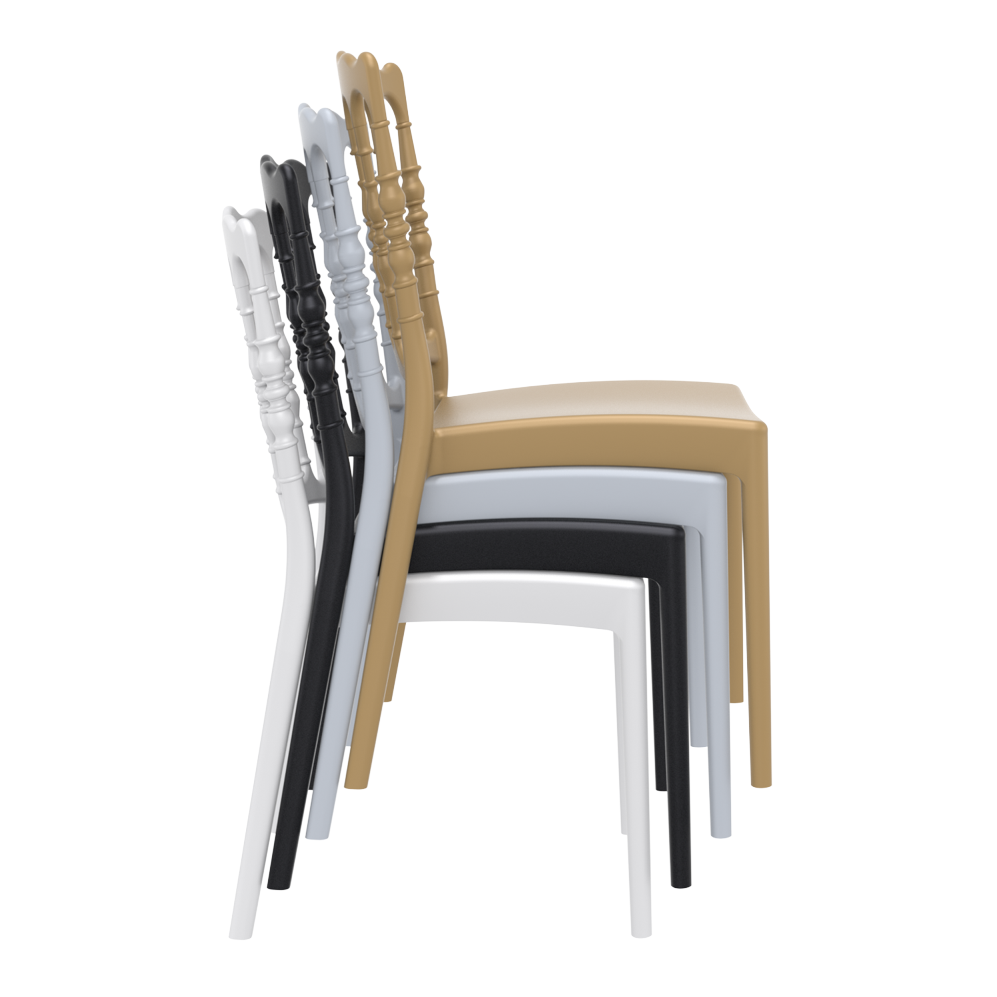 Napoleon Stacking Side Chair - White