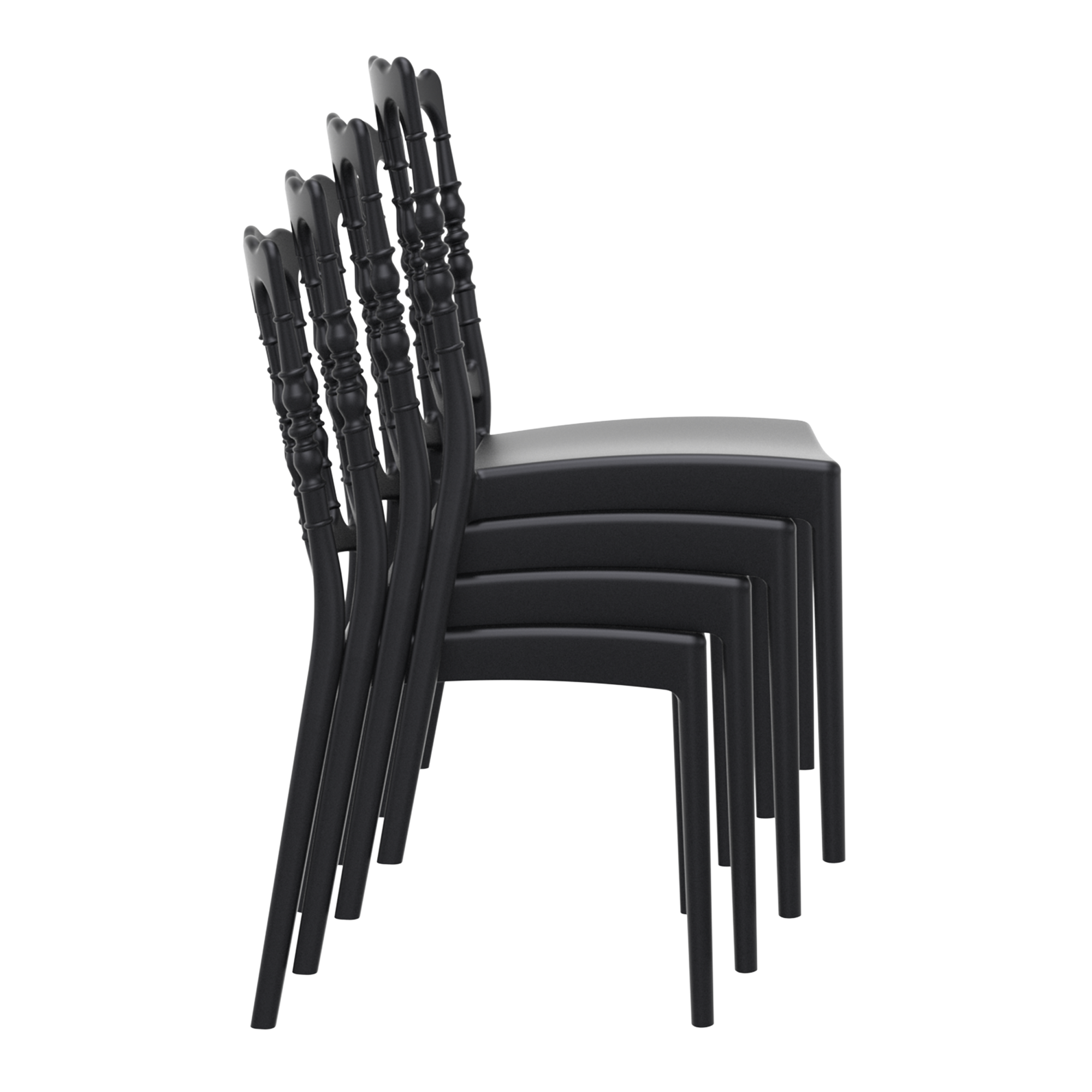 Napoleon Stacking Side Chair - Black