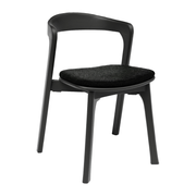 Nina Stacking Side Chair - Black - Black Upholstered Seat Pad