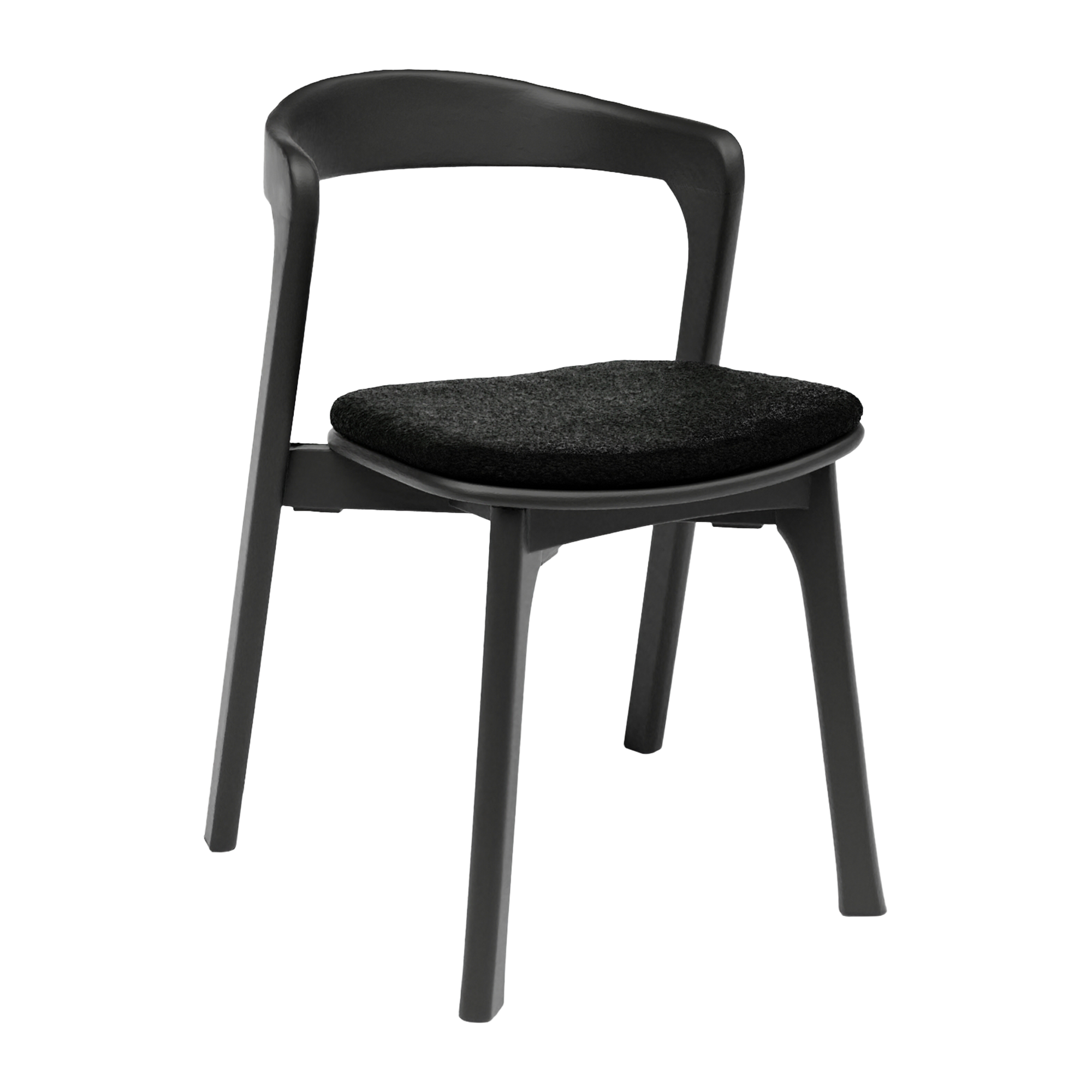 Nina Stacking Side Chair - Black - Black Upholstered Seat Pad