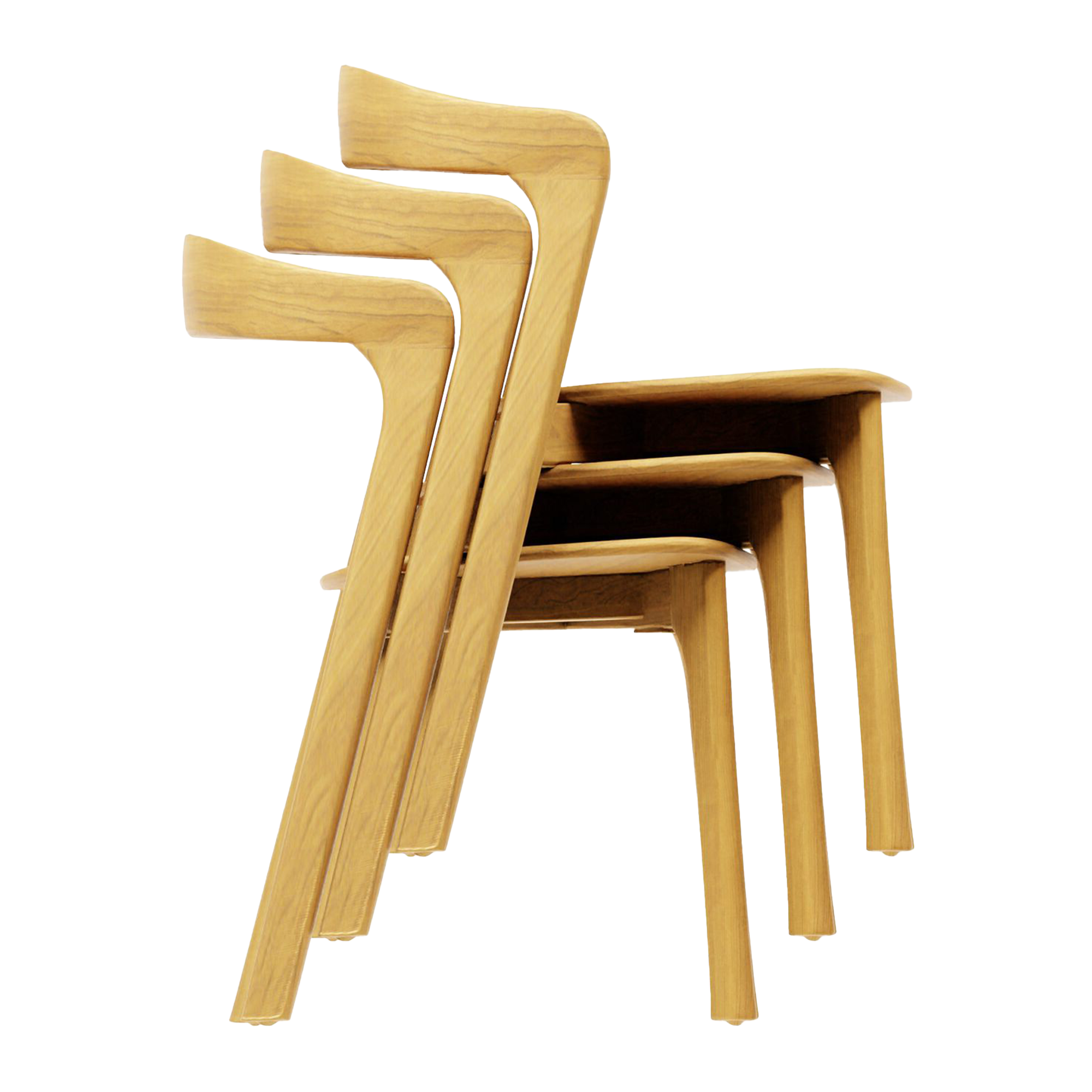 Nina Stacking Side Chair - Natural Oak