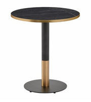 Omega Laminate Table Top - Black Marble with Boston Sleek Black/Gold Base 700mm