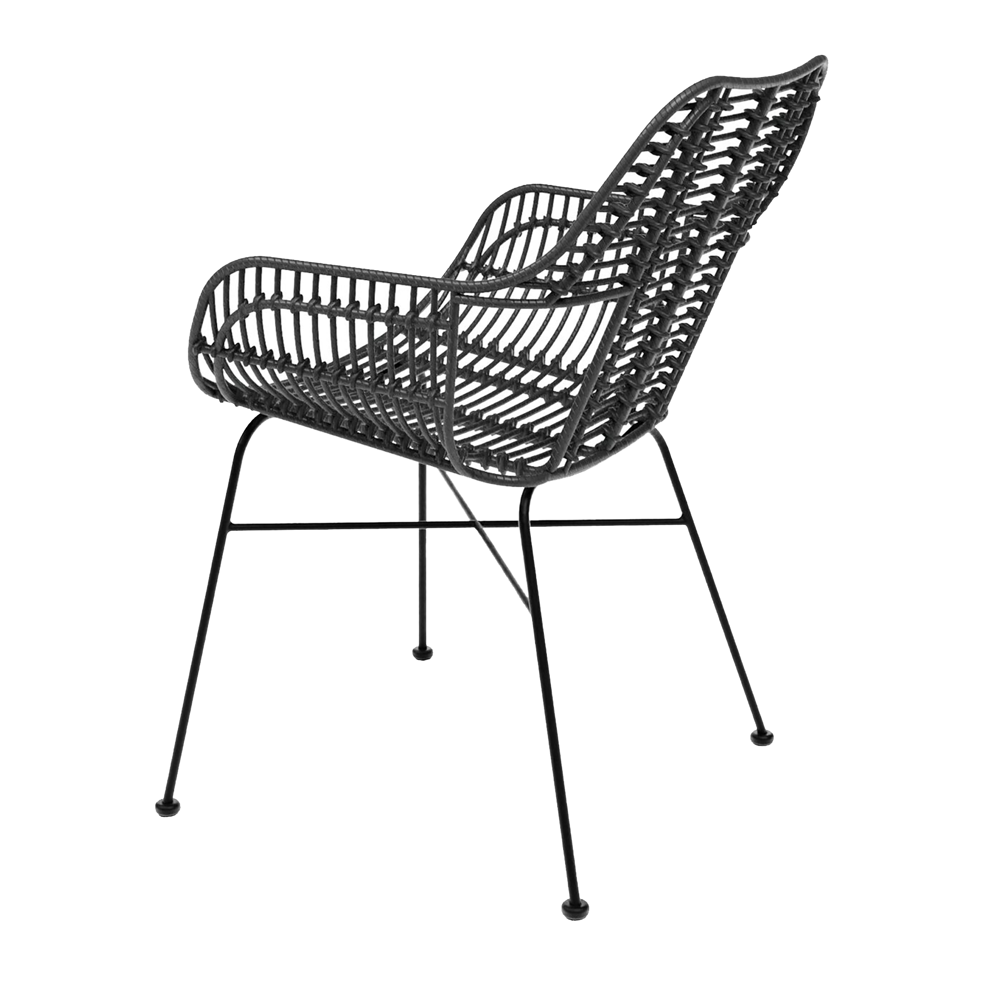 Palm Stacking Arm Chair - Black