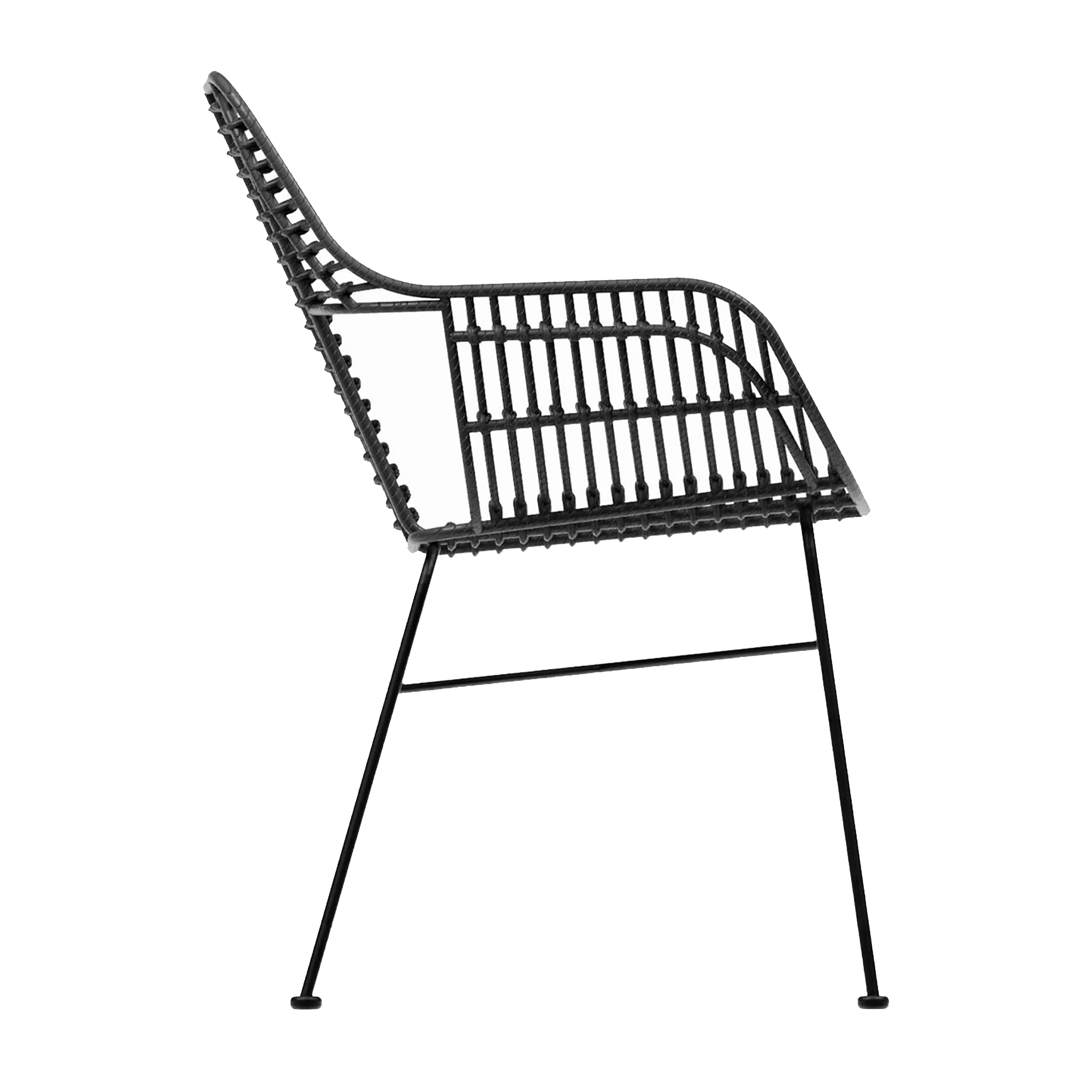 Palm Stacking Arm Chair - Black