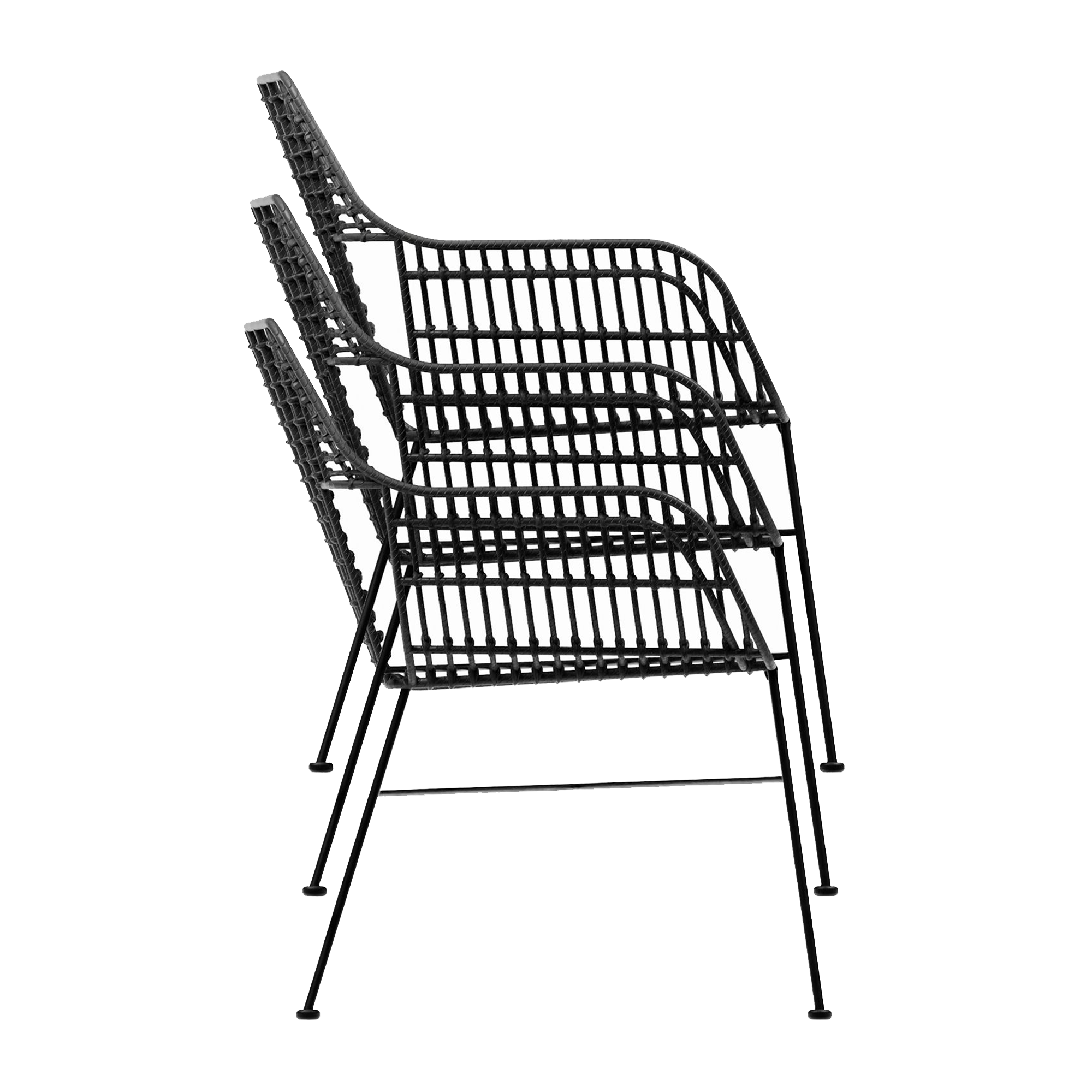 Palm Stacking Arm Chair - Black