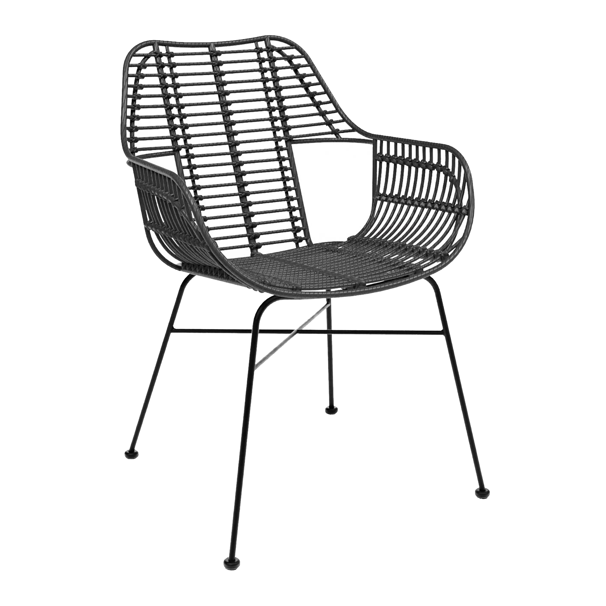 Palm Stacking Arm Chair - Black