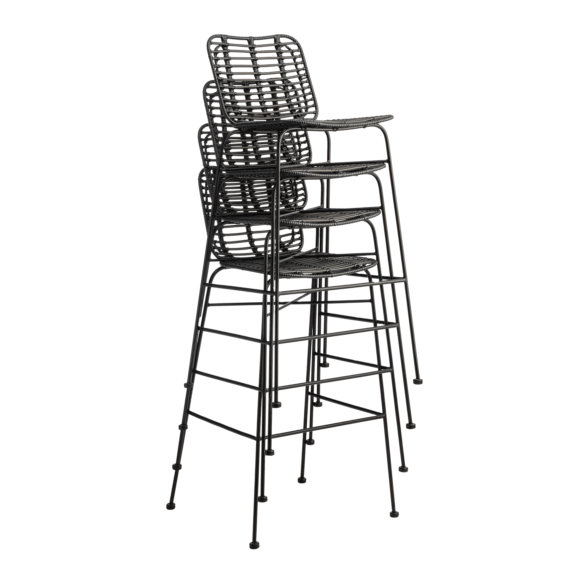 Palm Stacking Bar Stool - Black
