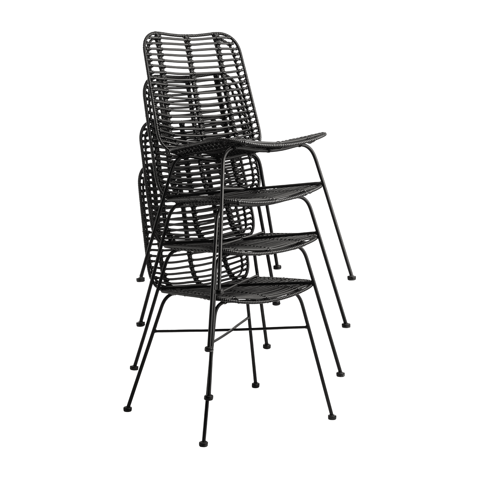 Palm Stacking Side Chair - Black