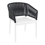 Portofino Stacking Armchair - White/Black