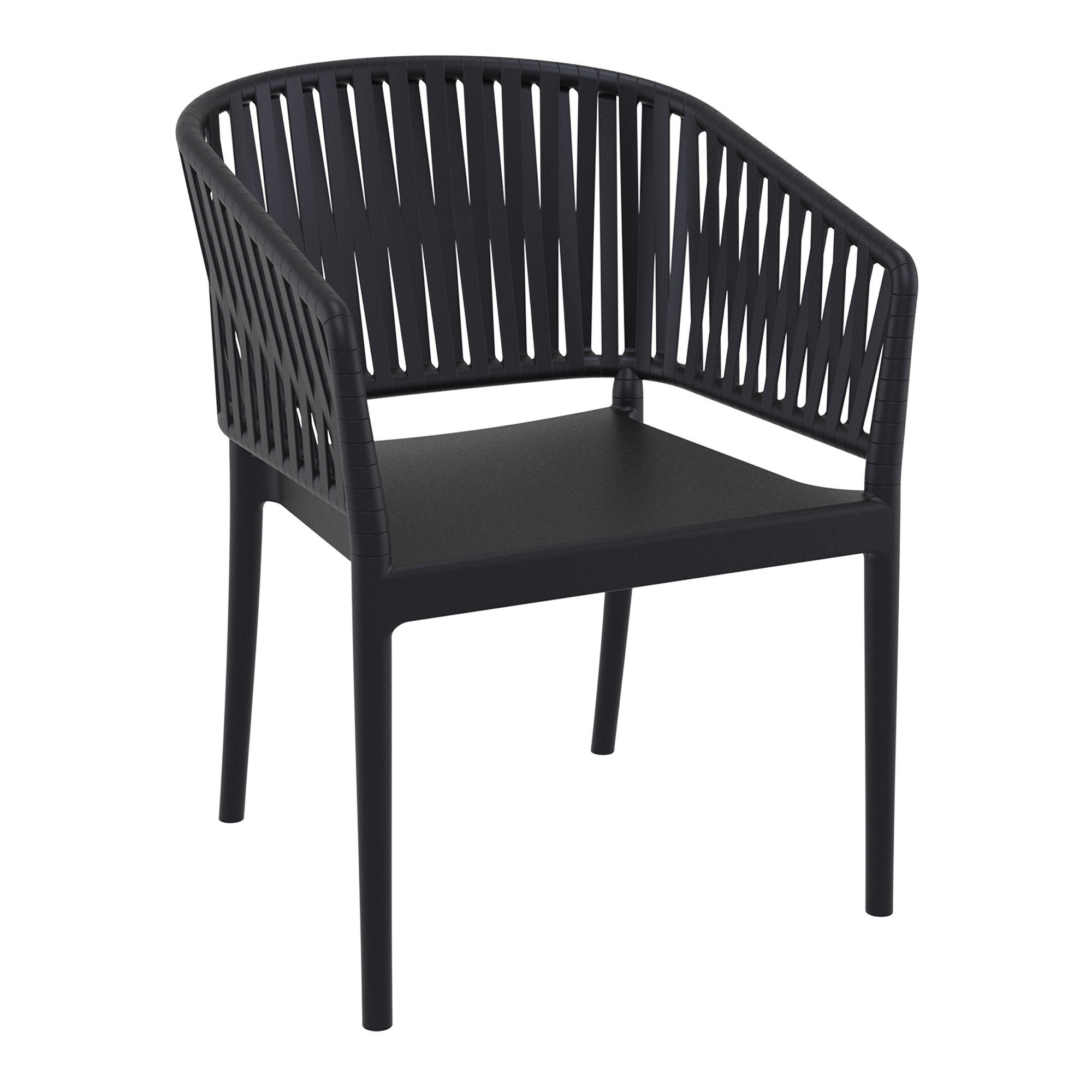Portofino Stacking Armchair - Black
