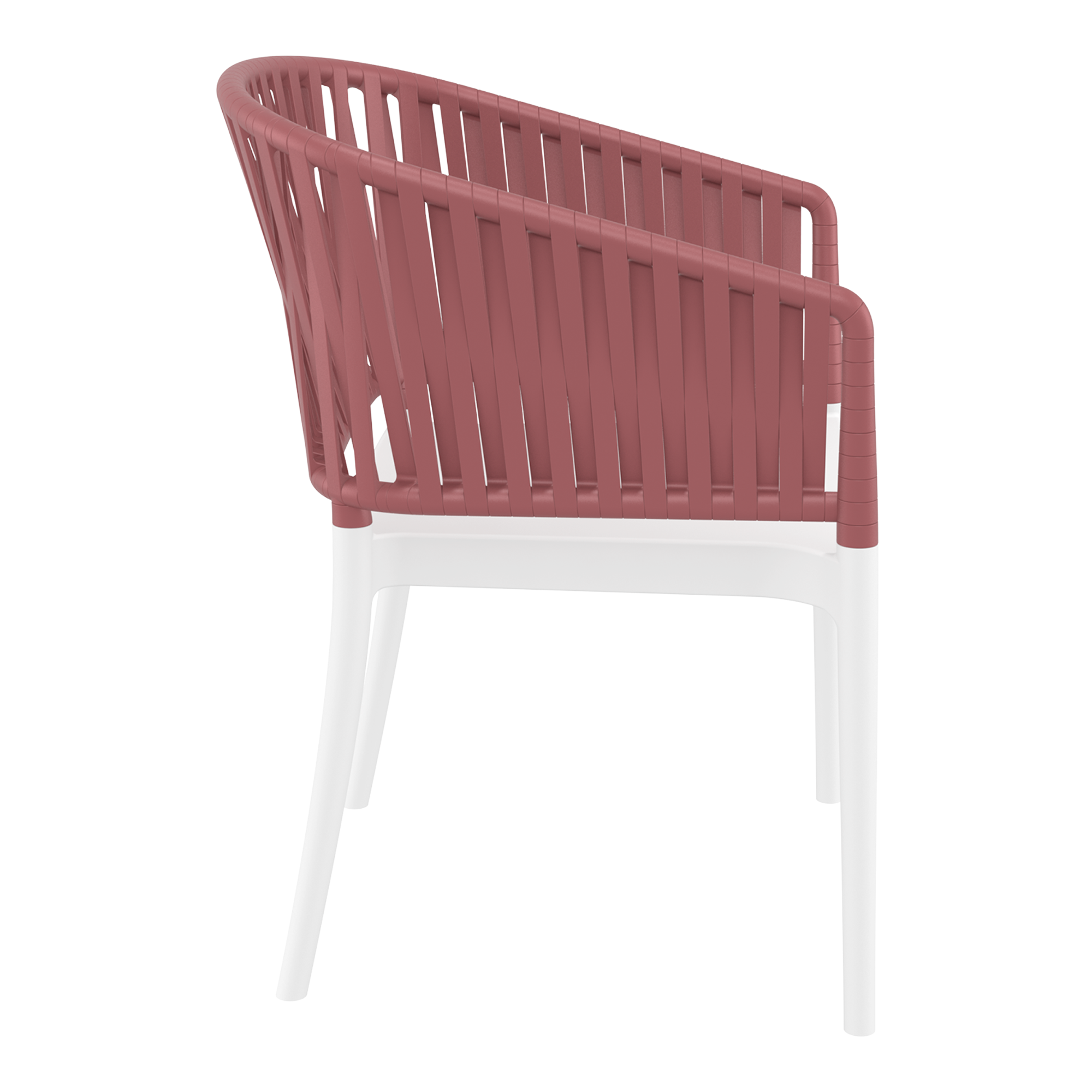 Portofino Stacking Armchair - White/Marsala