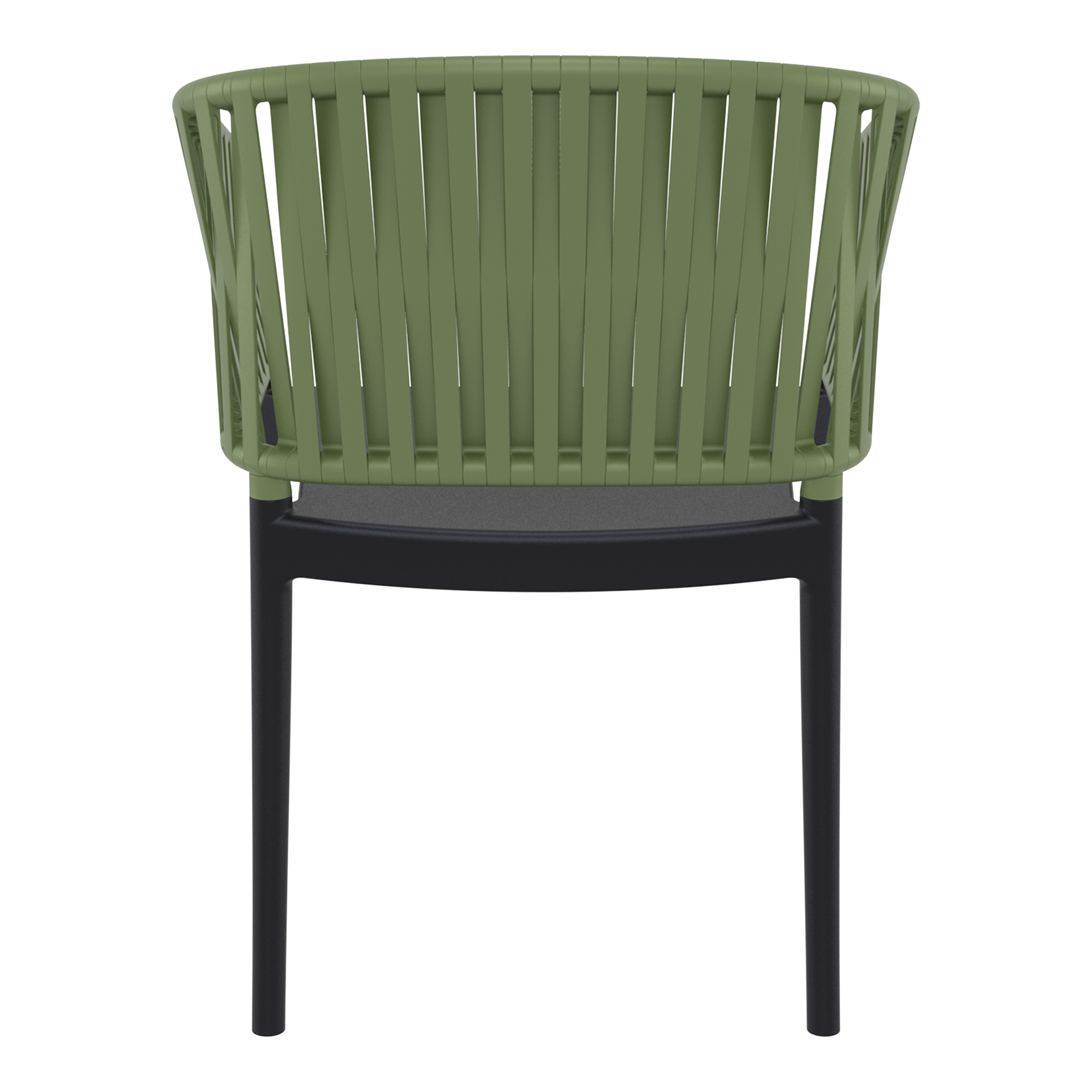 Portofino Stacking Armchair - Black/Olive Green