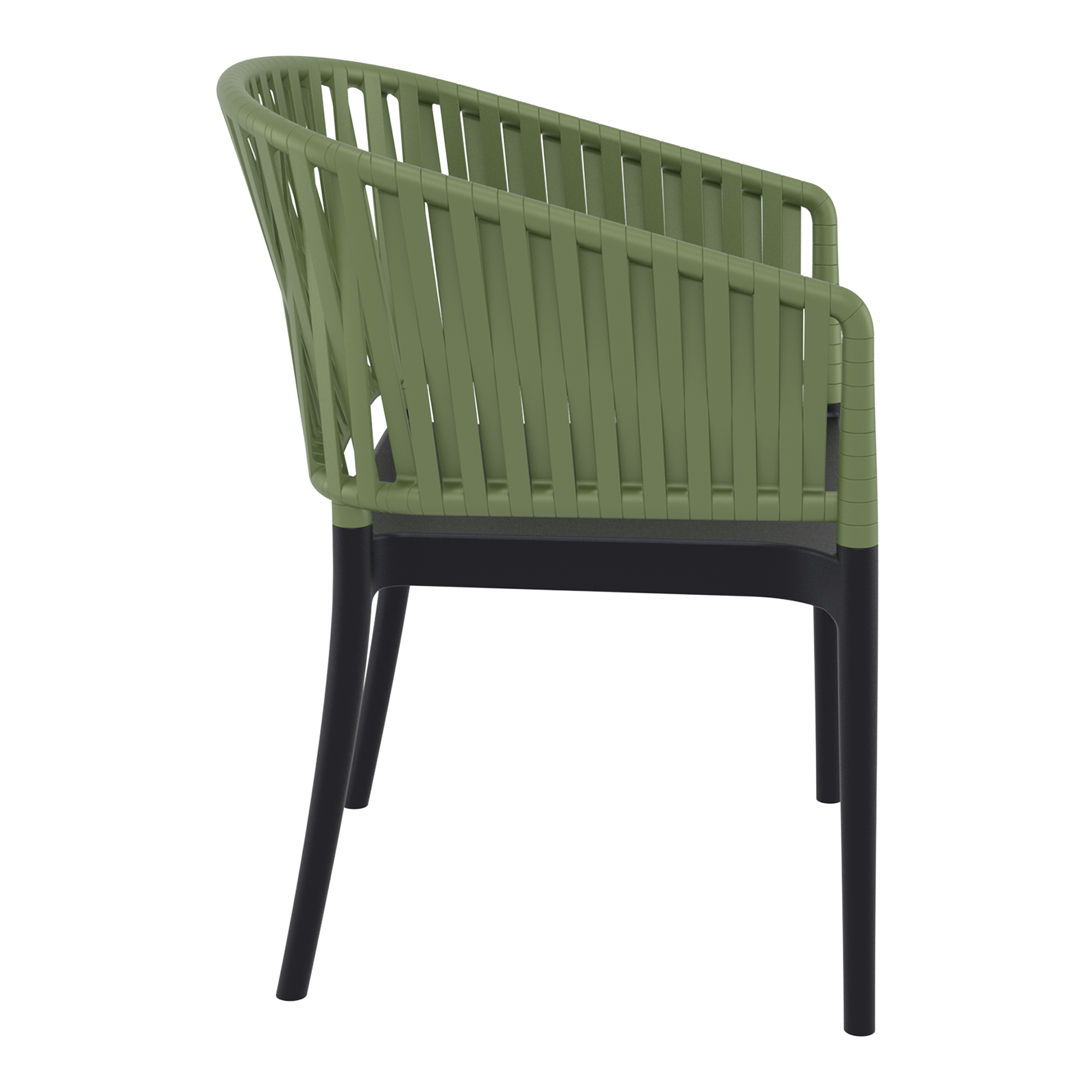 Portofino Stacking Armchair - Black/Olive Green