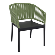 Portofino Stacking Armchair - Black/Olive Green