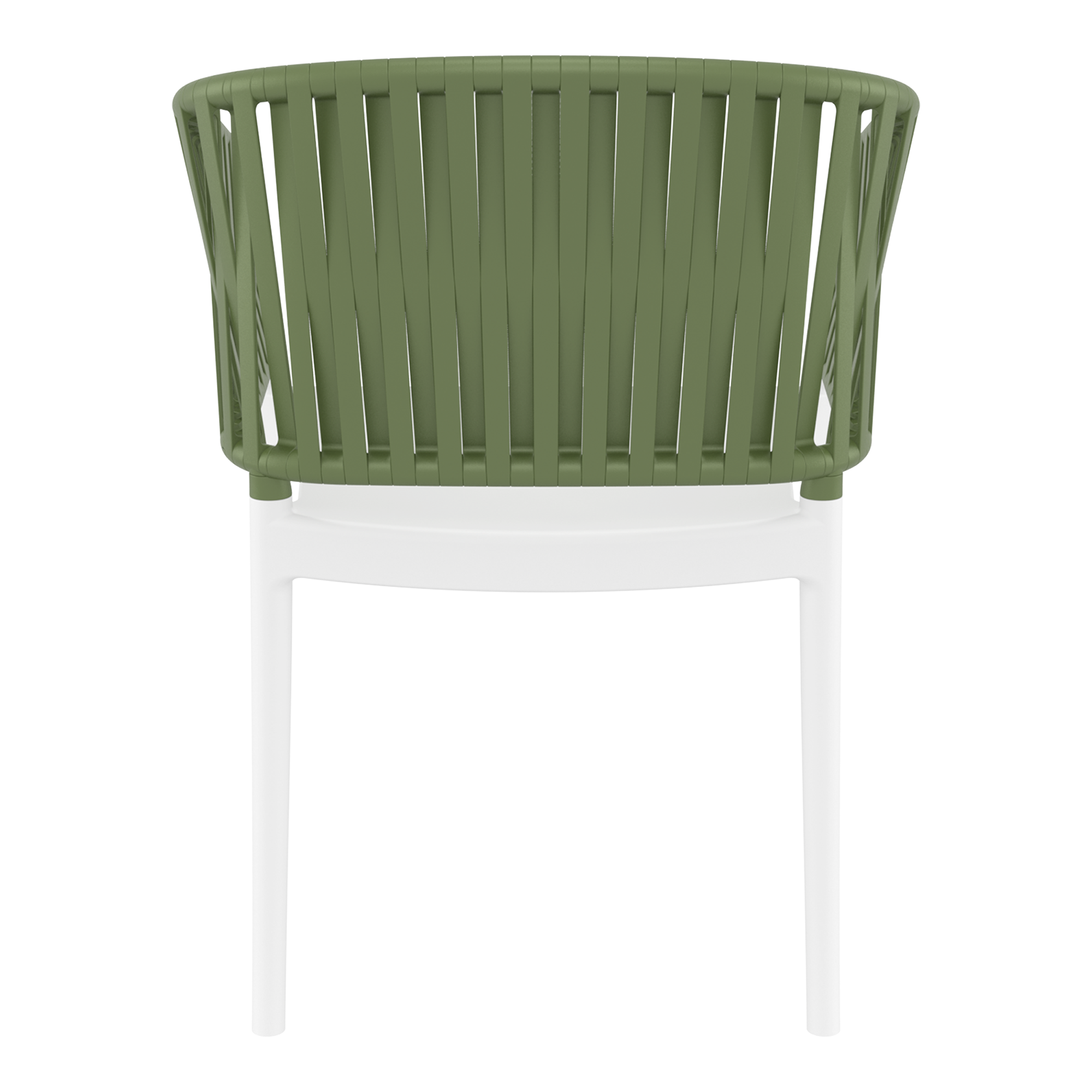 Portofino Stacking Armchair - White/Olive Green