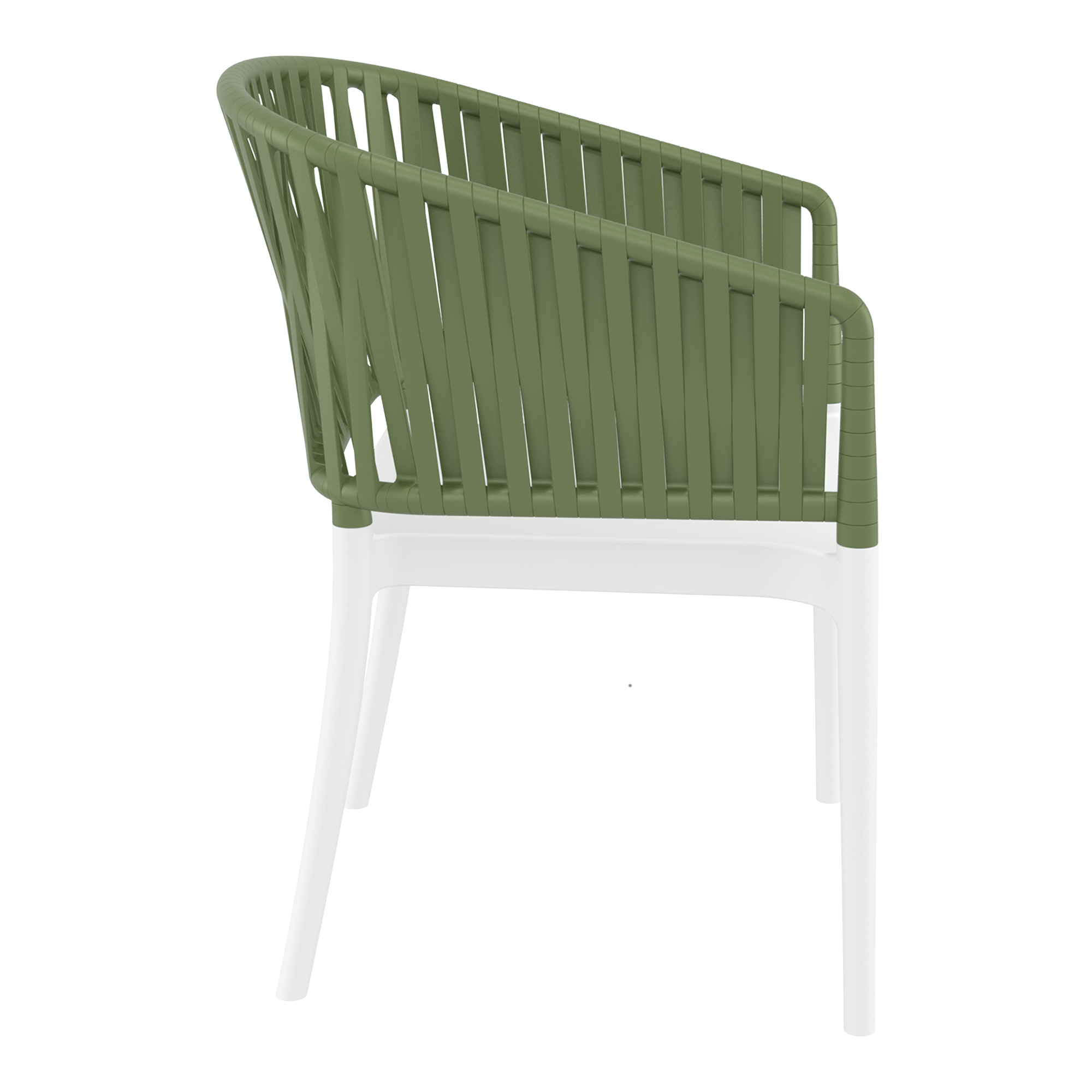 Portofino Stacking Armchair - White/Olive Green