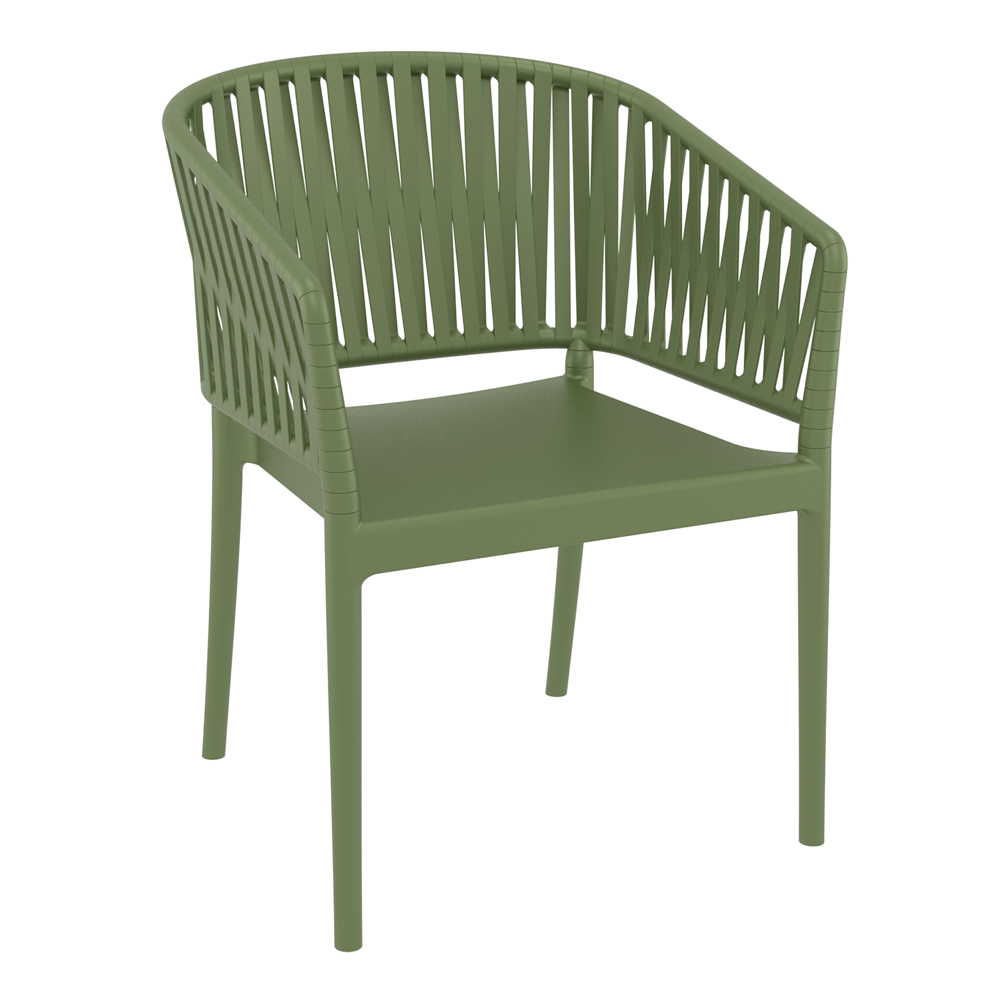 Portofino Stacking Armchair - Olive Green