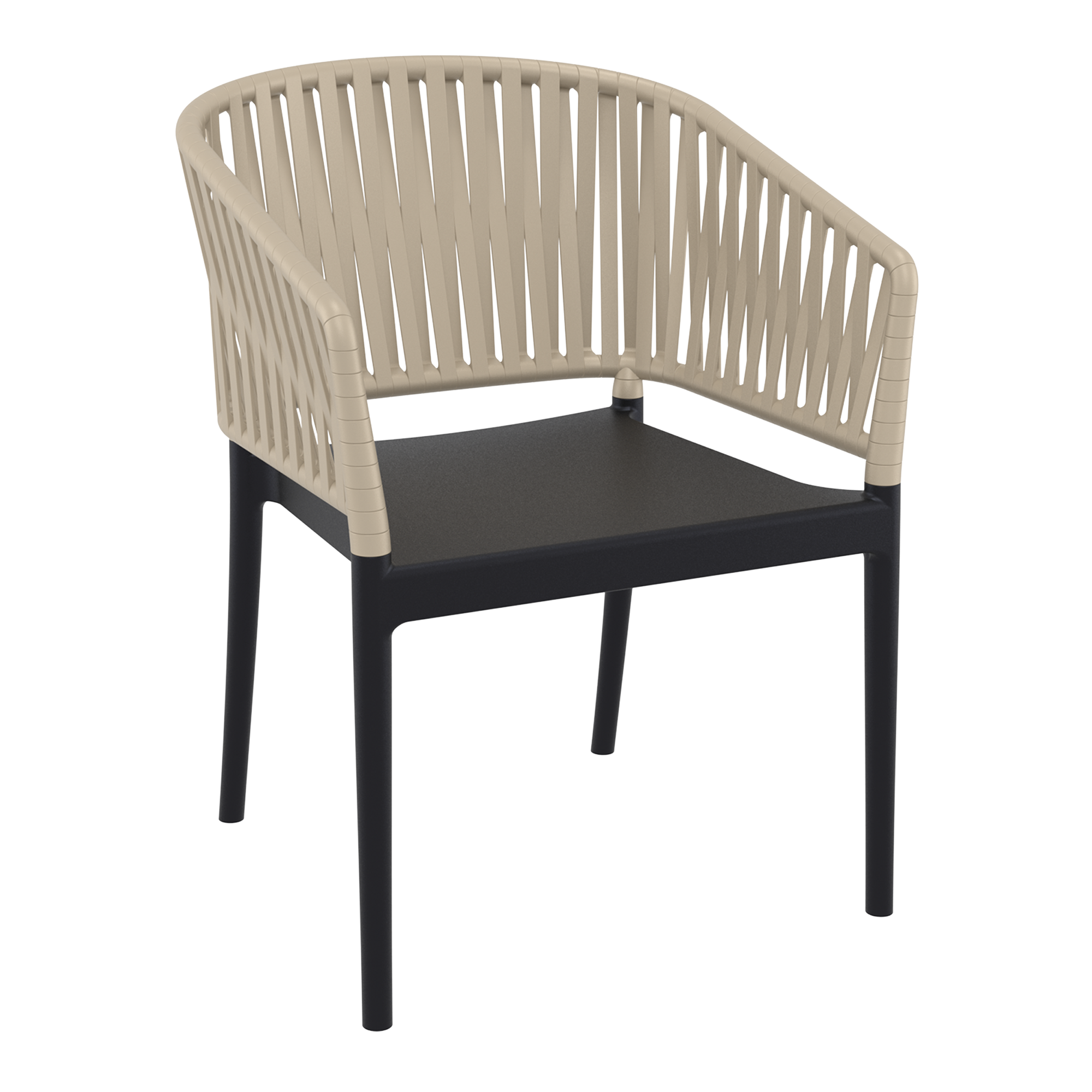 Portofino Stacking Armchair - Black/Taupe