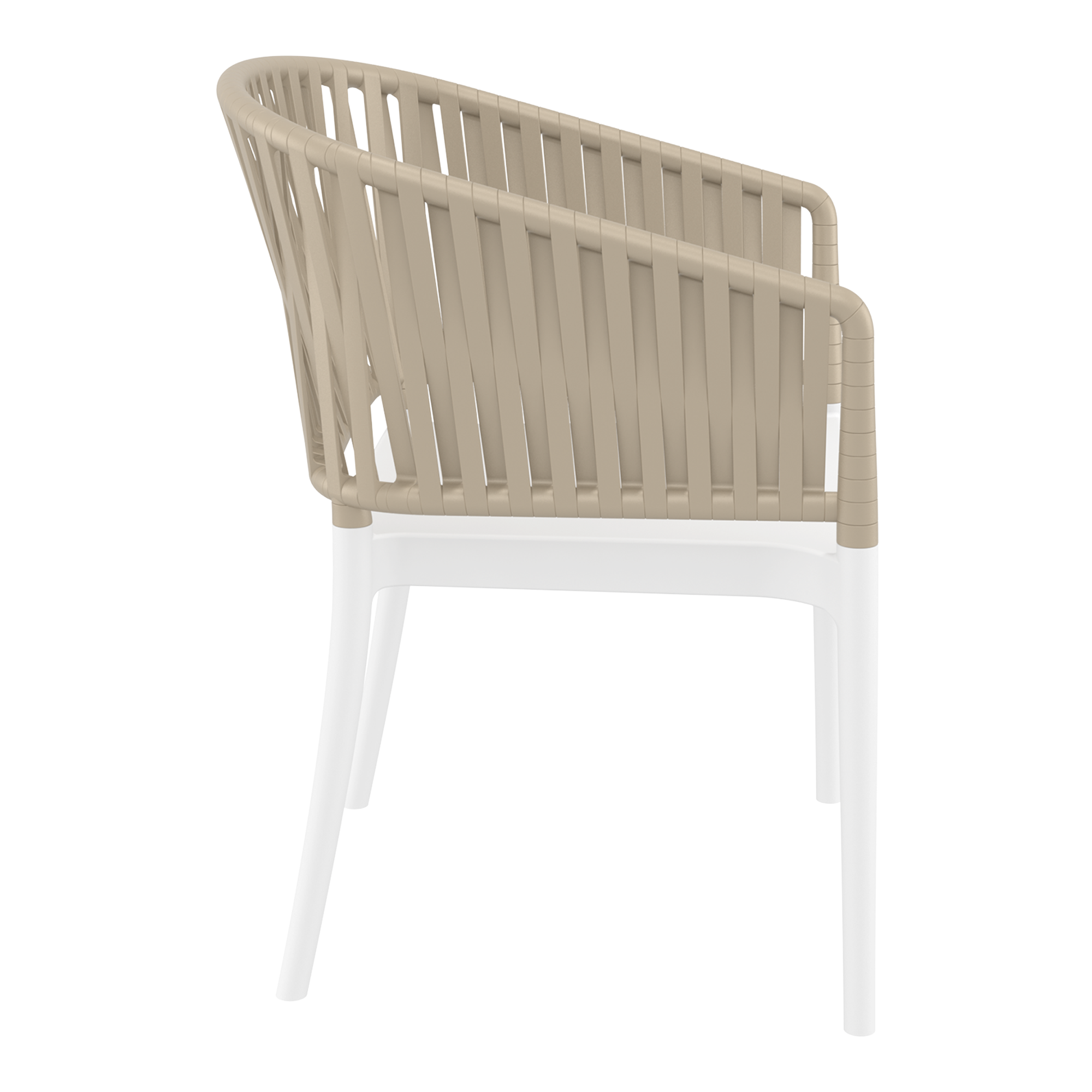 Portofino Stacking Armchair - White/Taupe