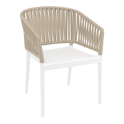 Portofino Stacking Armchair - White/Taupe