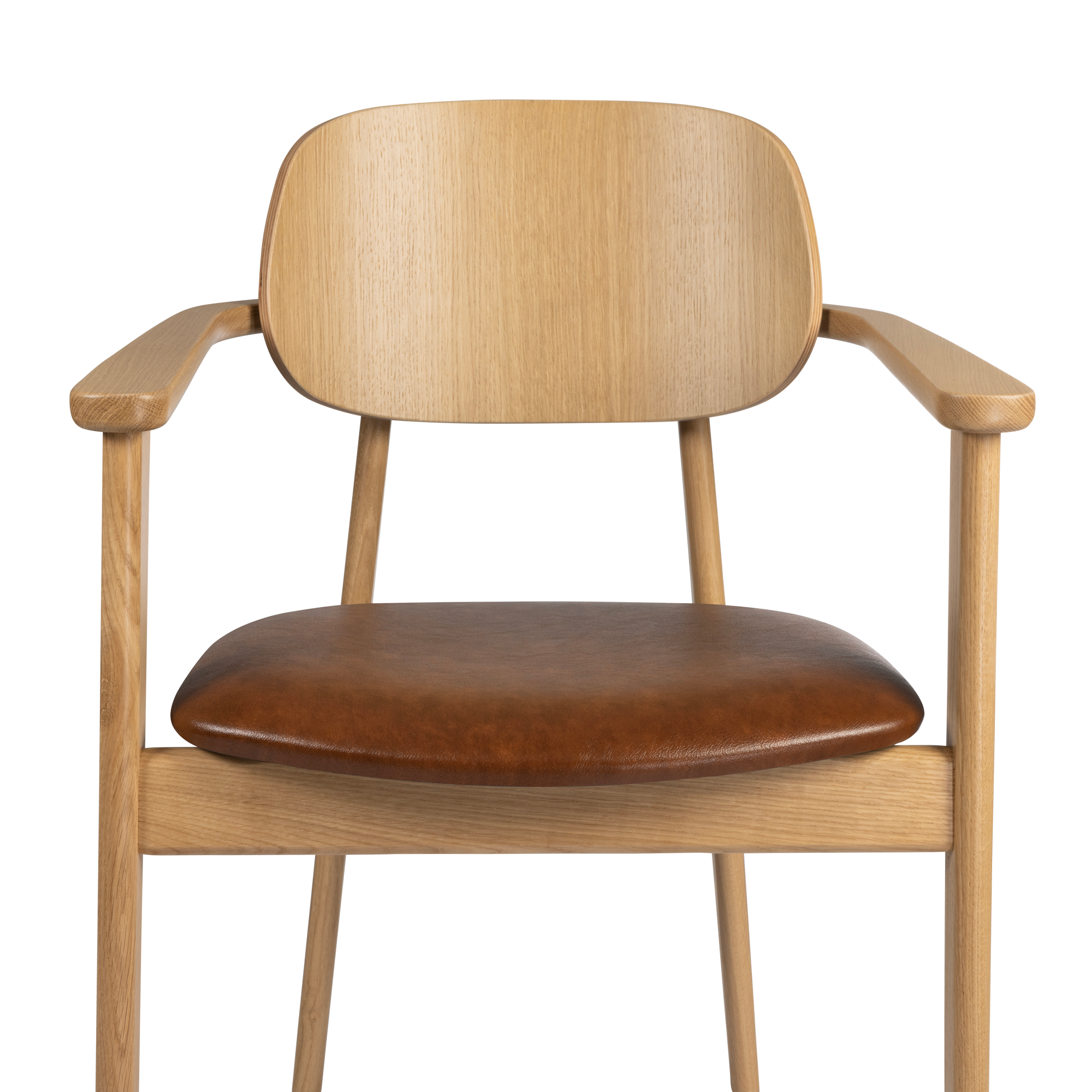Relish Arm Chair - Natural Oak - Lascari Vintage Tan Seat Pad