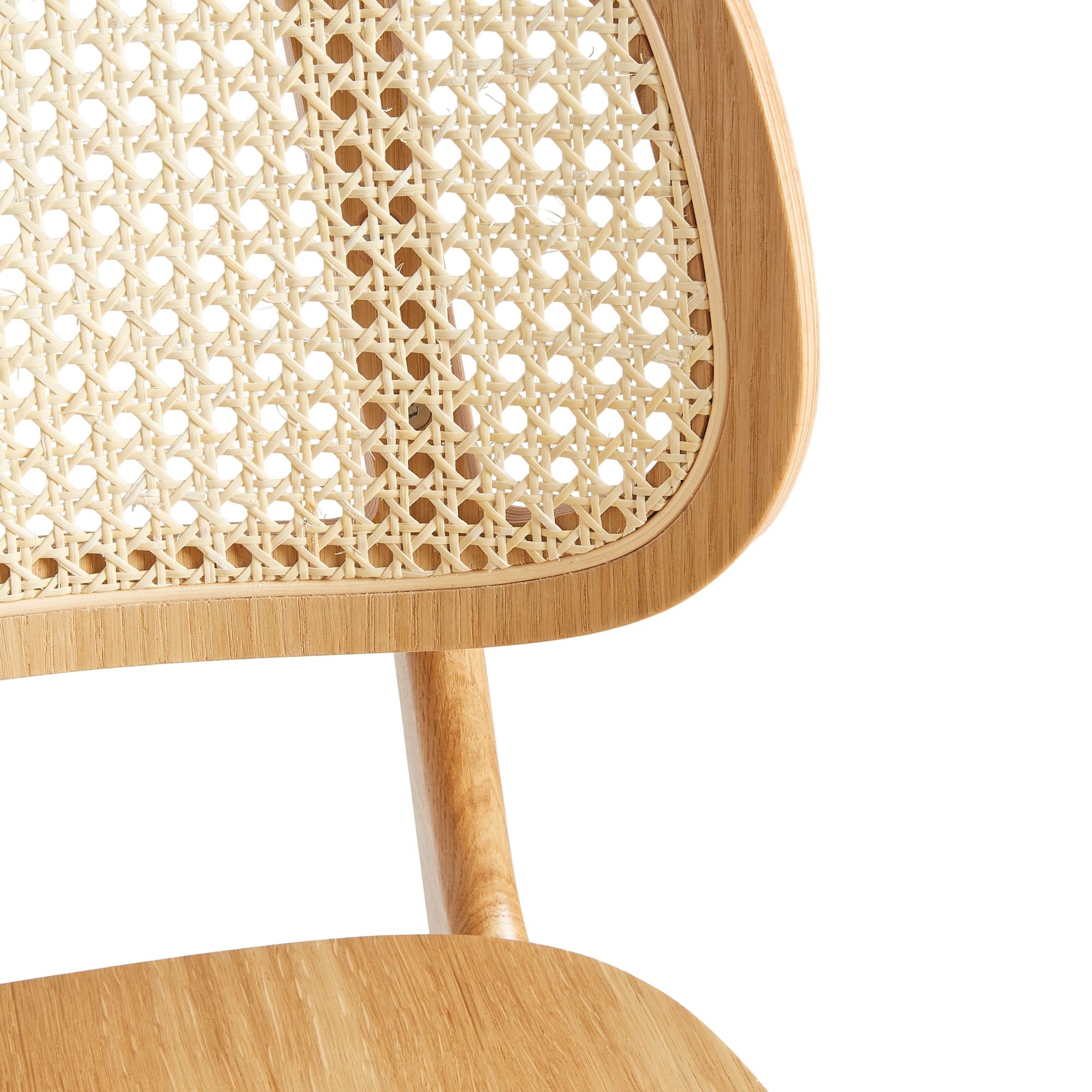 Relish Bar Stool - Natural Oak - Natural Cane Back - Lascari Vintage Brown Seat Pad