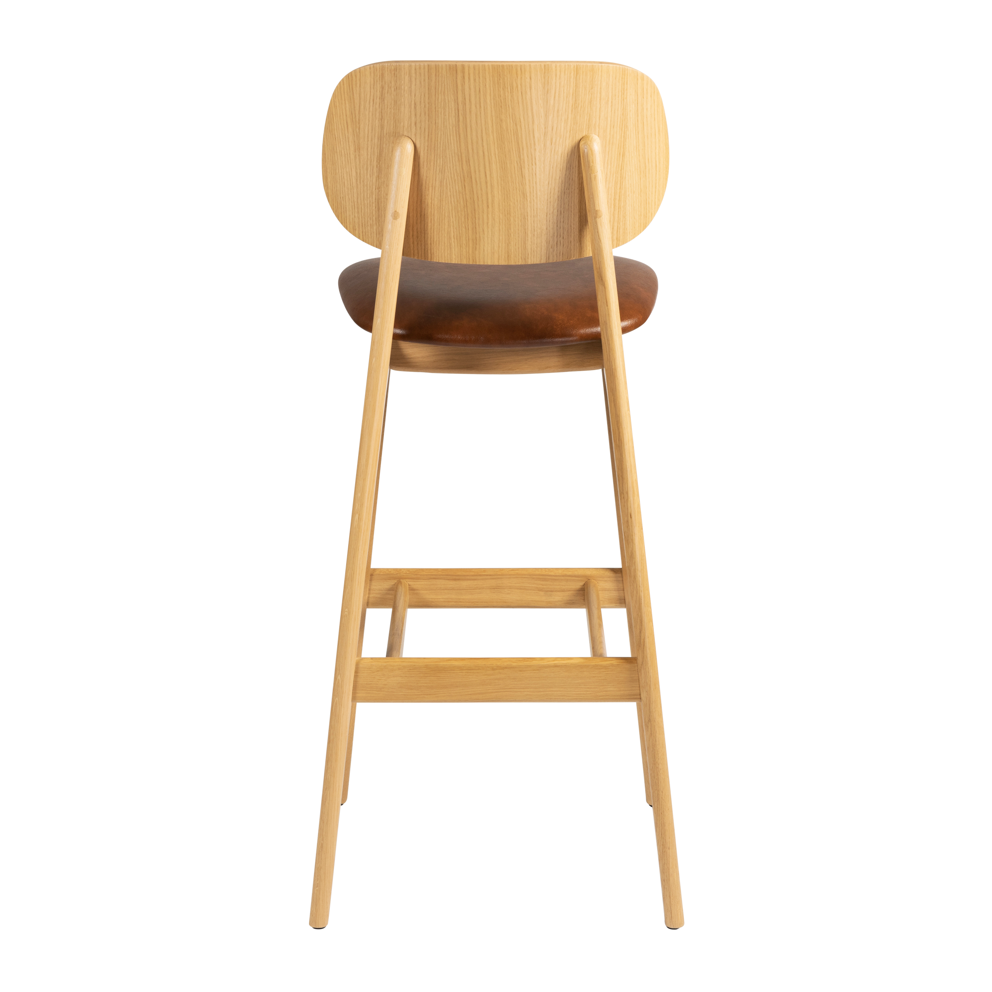 Relish Bar Stool - Natural Oak - Lascari Vintage Tan Seat Pad
