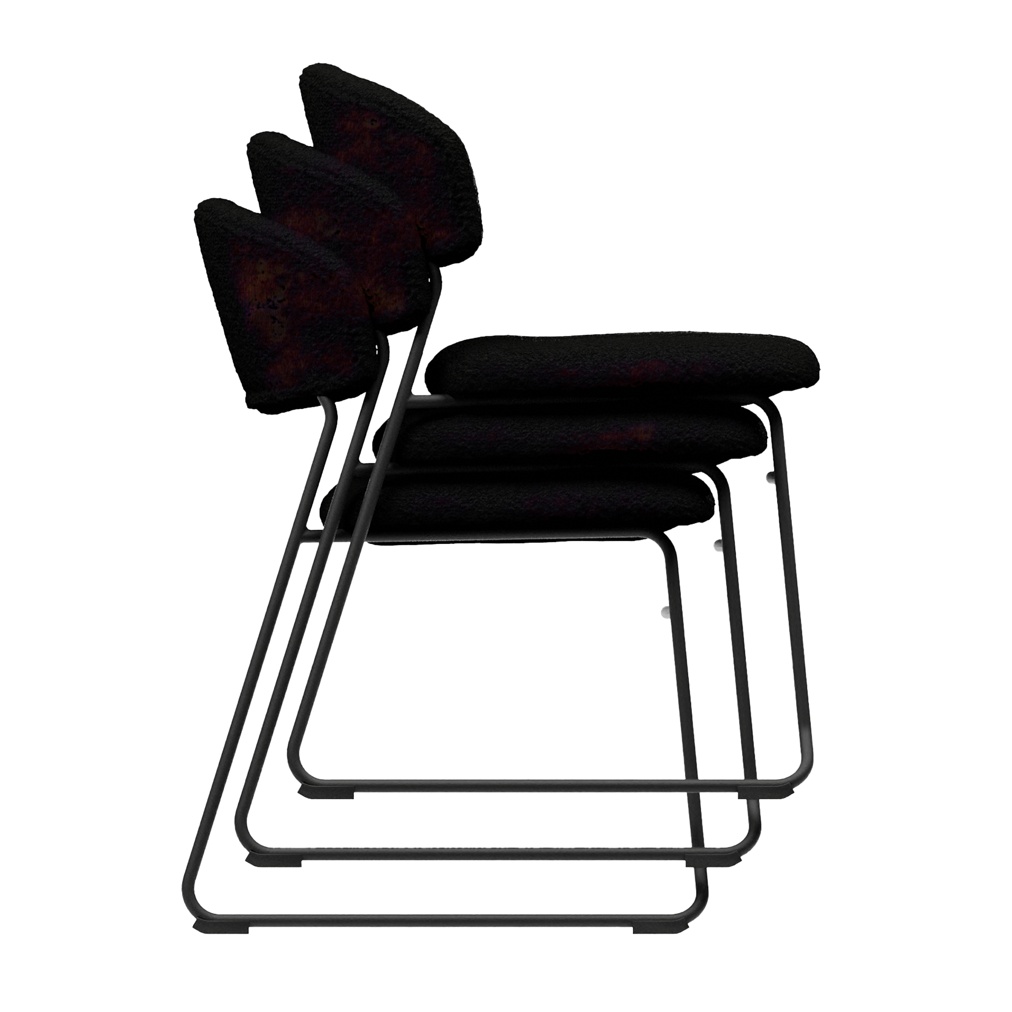 Teddy Stacking Side Chair - Black